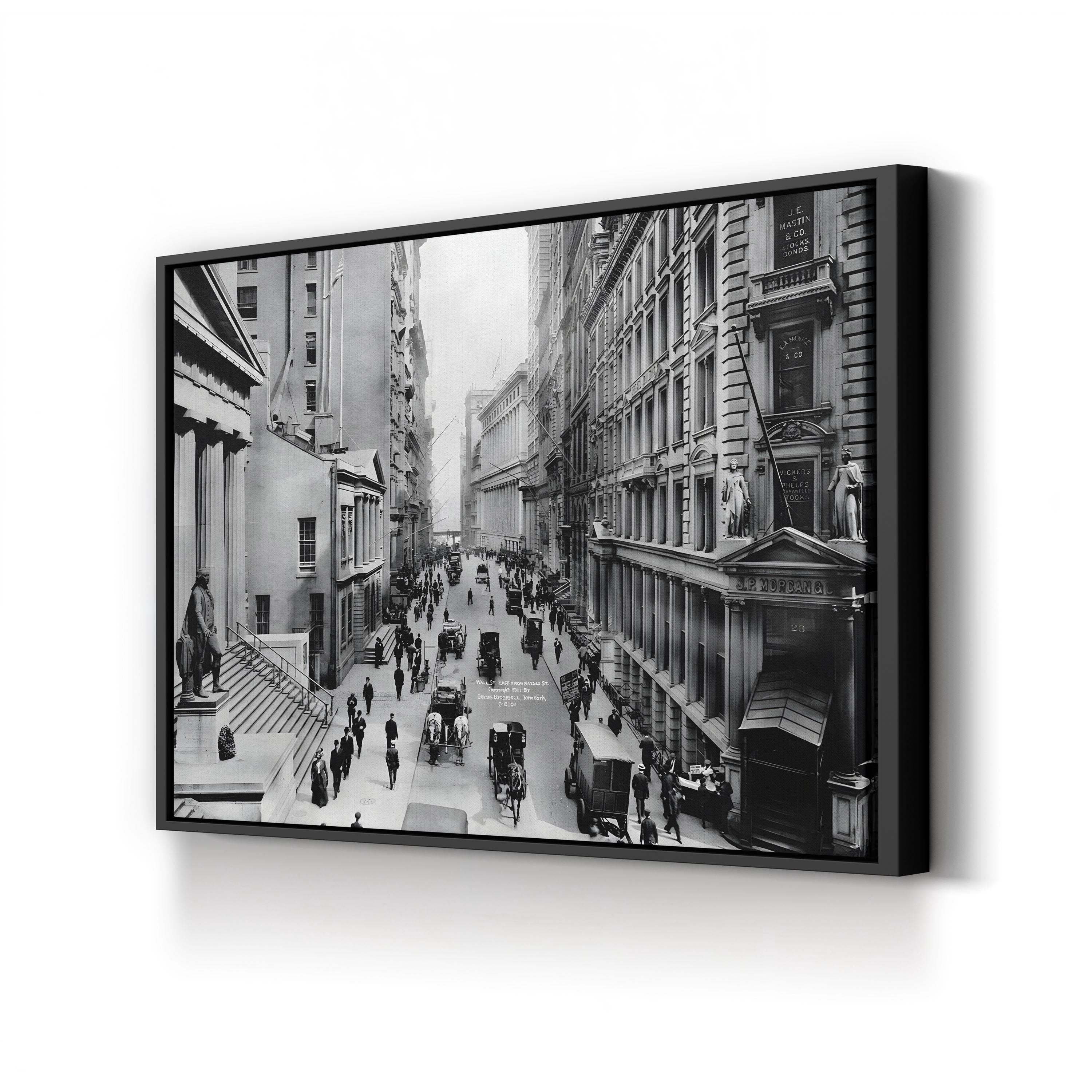 Wall Street, 1911 – Vintage Photography Wall Art | Black & White NYC Canvas Print