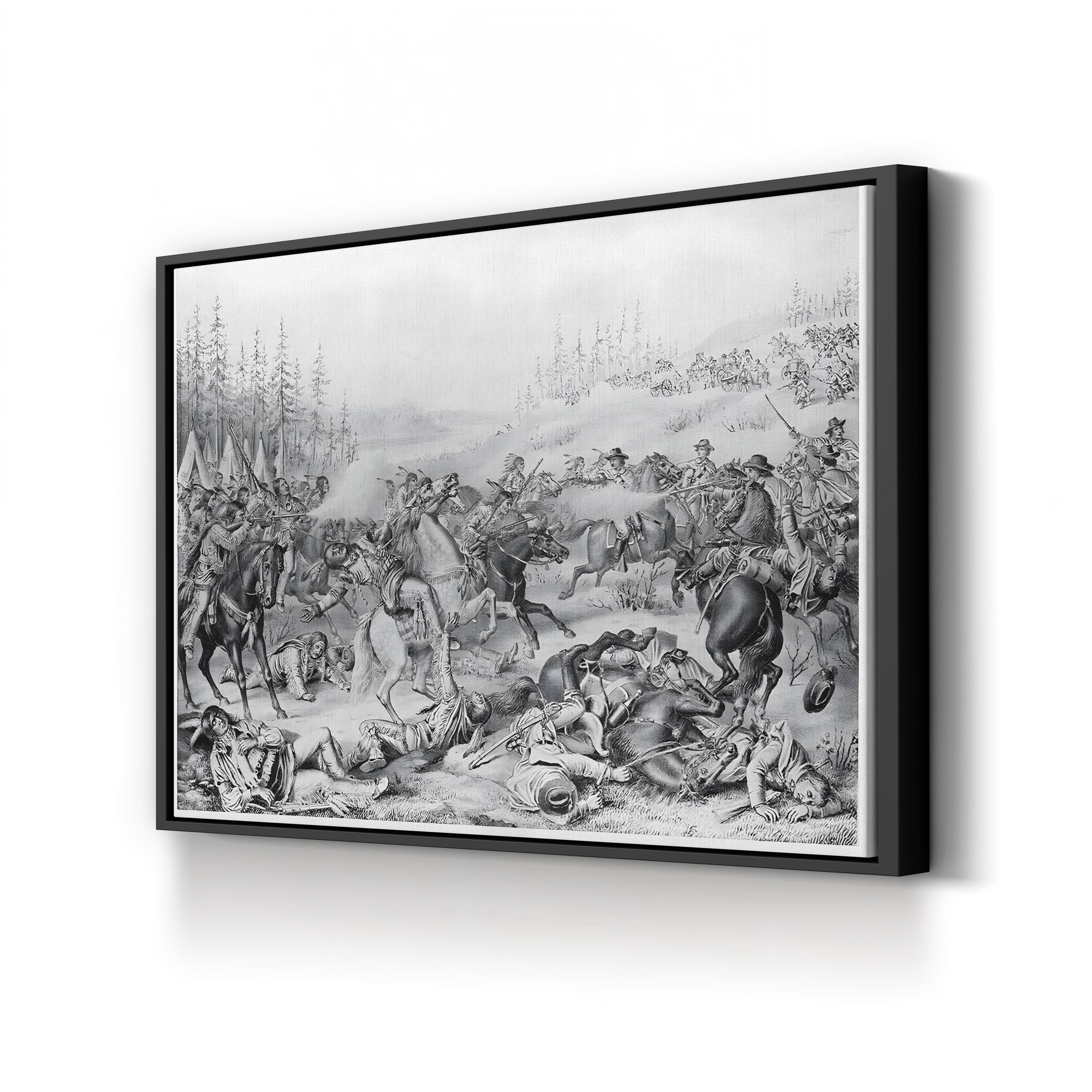 Capture and Death of Sitting Bull Lithograph Canvas Print – Native American History Wall Art