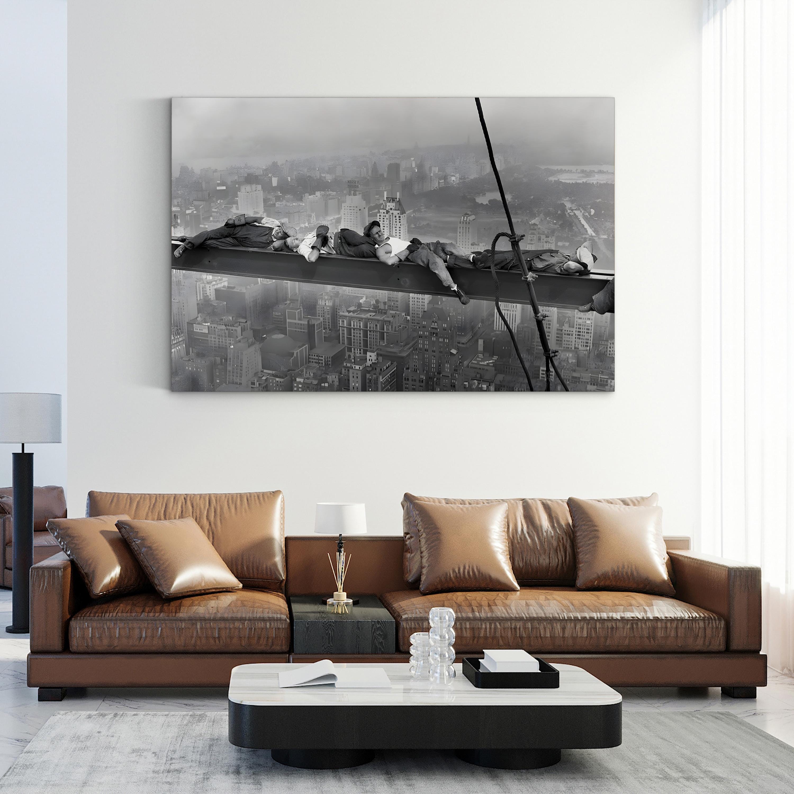 NYC Skyline Construction Workers – Vintage Photography Wall Art | Industrial Canvas Print