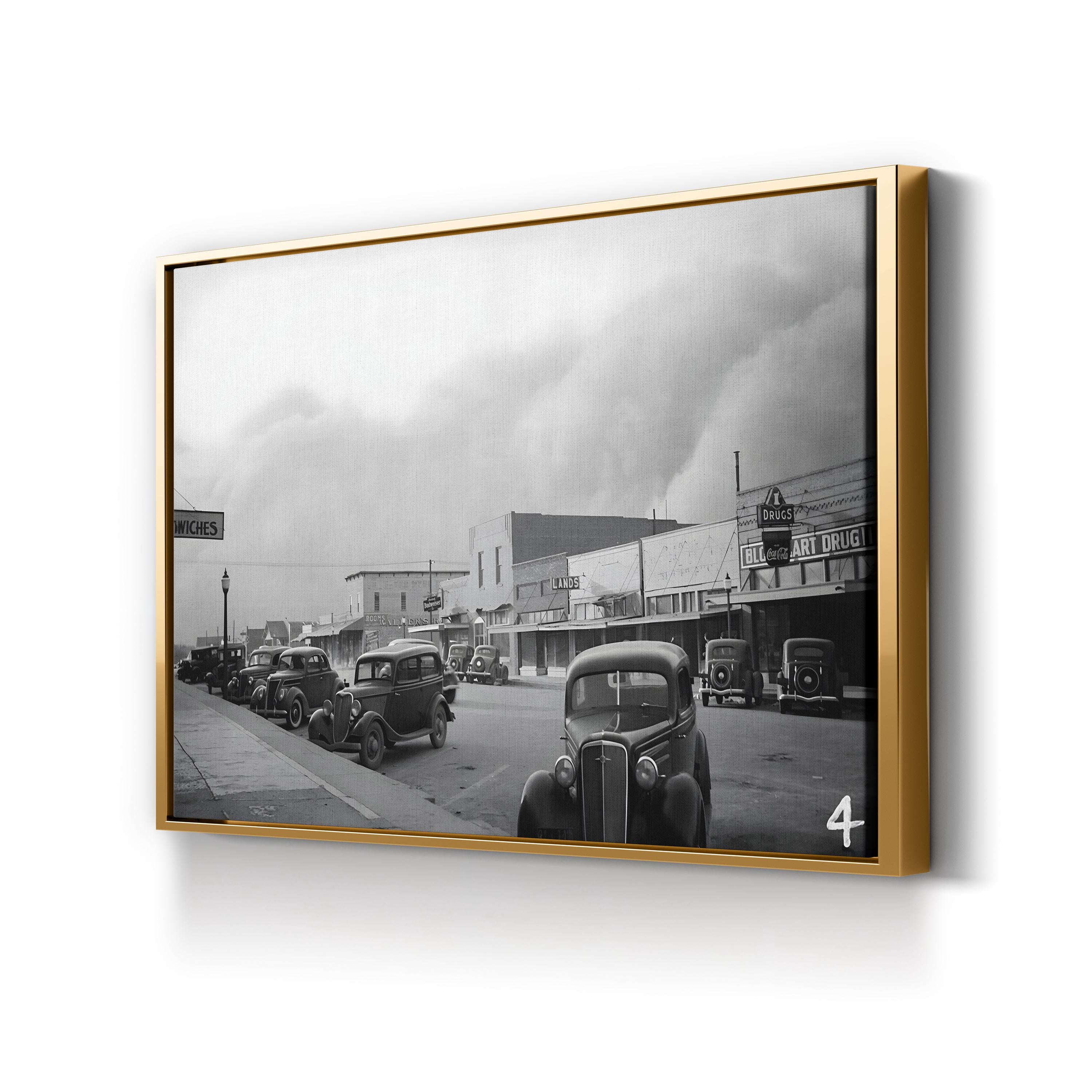Dust Storm in Elkhart, Kansas, 1937 Wall Art – Vintage American Documentary Photography Canvas Print