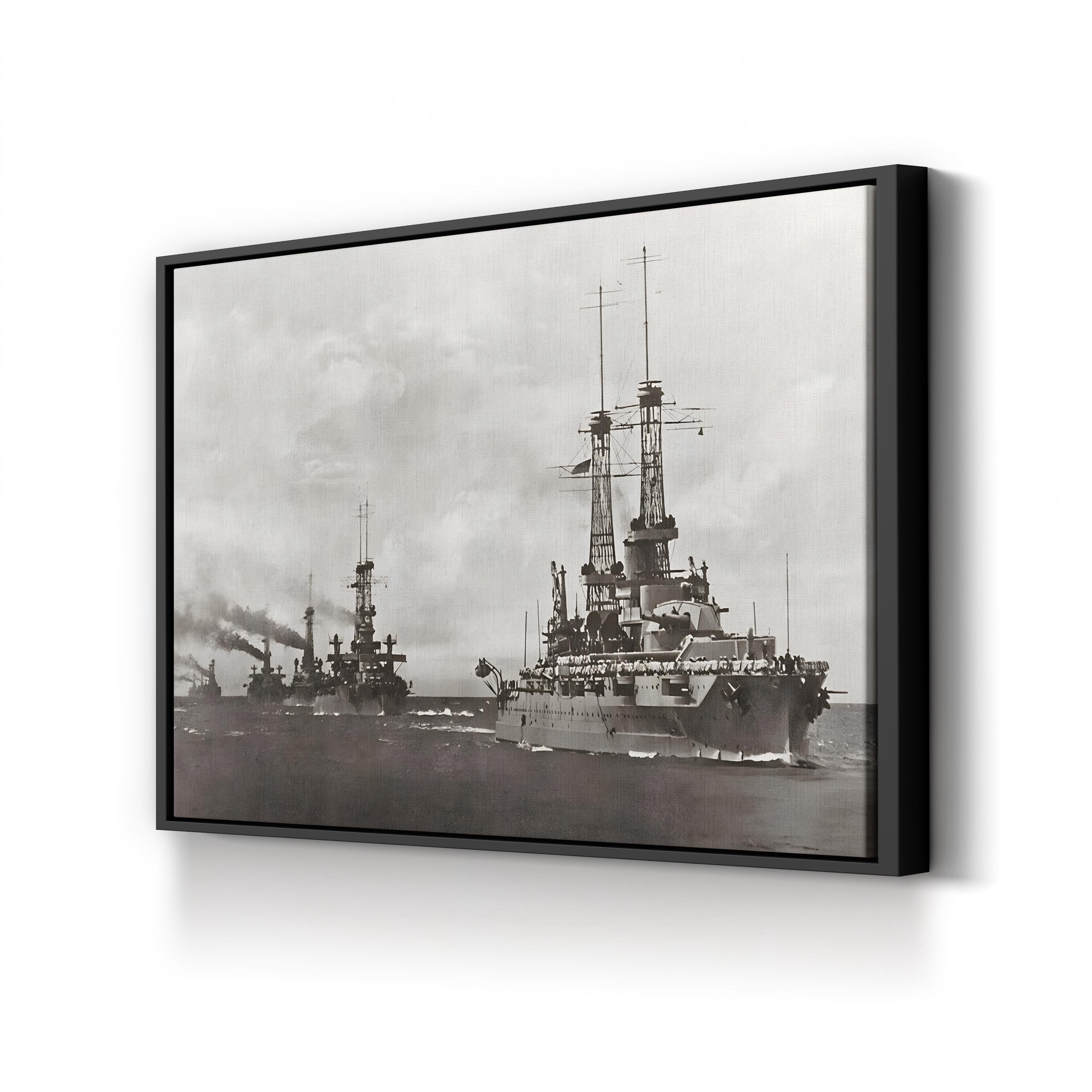 US Navy Dreadnought Fleet, 1917 – Vintage Photography Wall Art | WWI Military Canvas Print