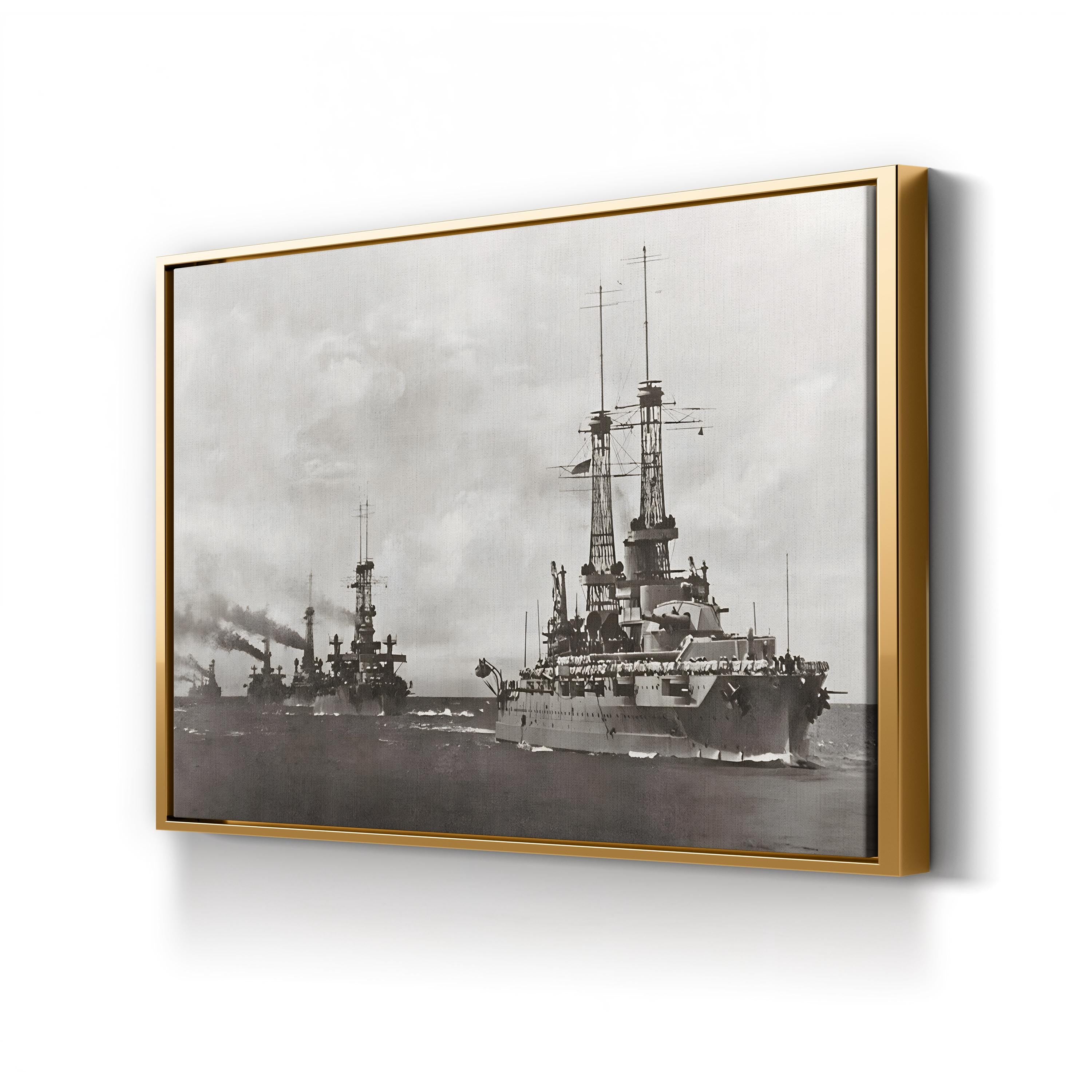 US Navy Dreadnought Fleet, 1917 – Vintage Photography Wall Art | WWI Military Canvas Print