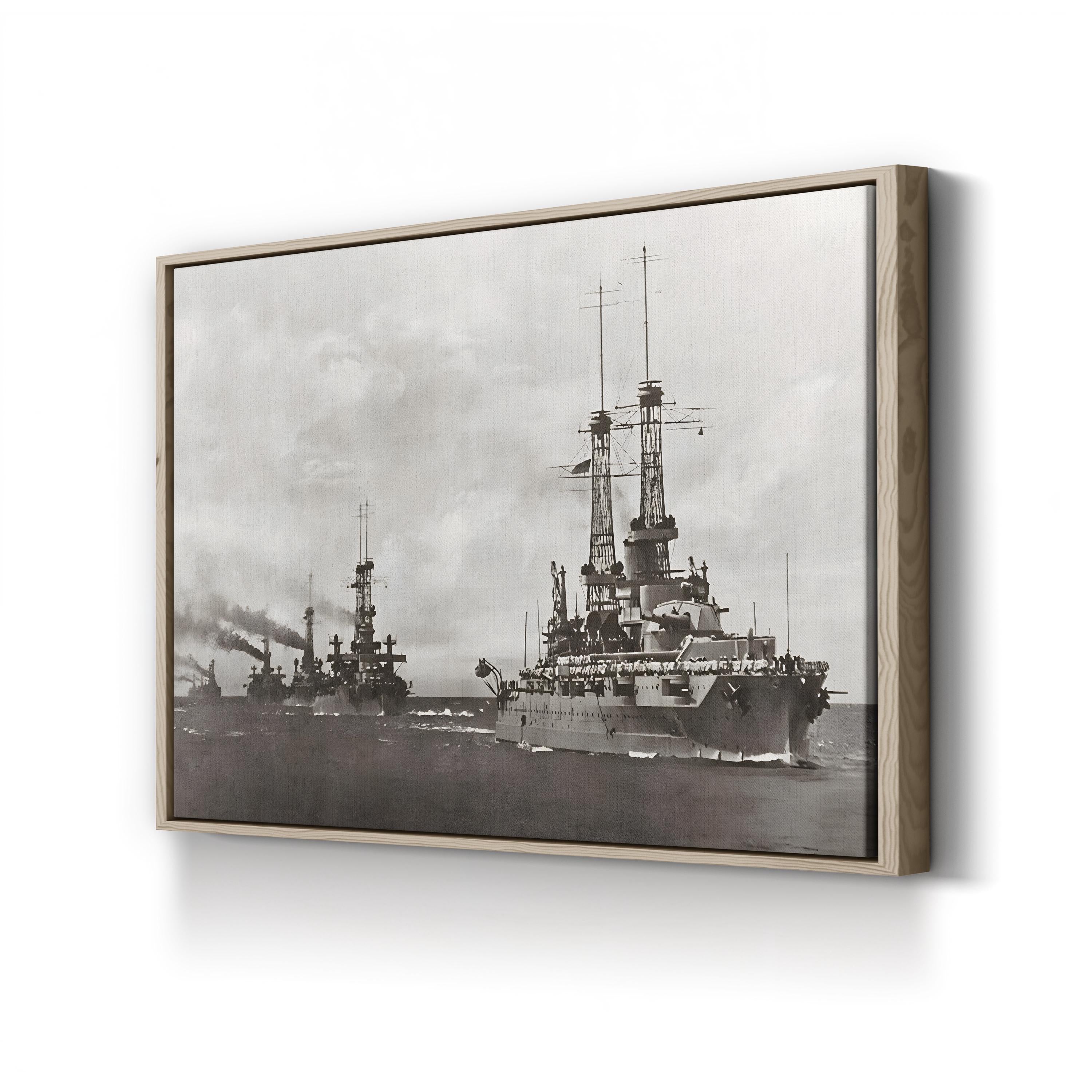 US Navy Dreadnought Fleet, 1917 – Vintage Photography Wall Art | WWI Military Canvas Print