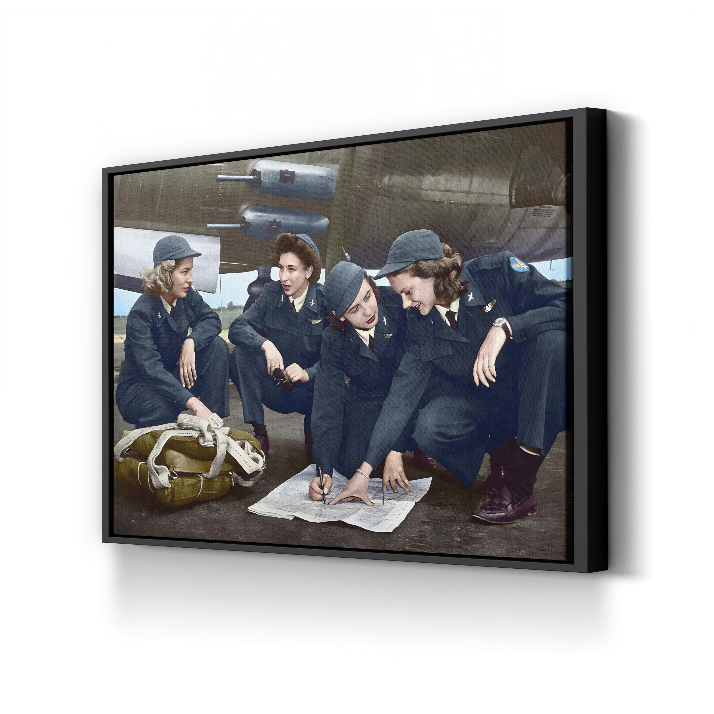 Female Pilots, 1941 – Vintage Photography Wall Art | Historic Aviation Canvas Print