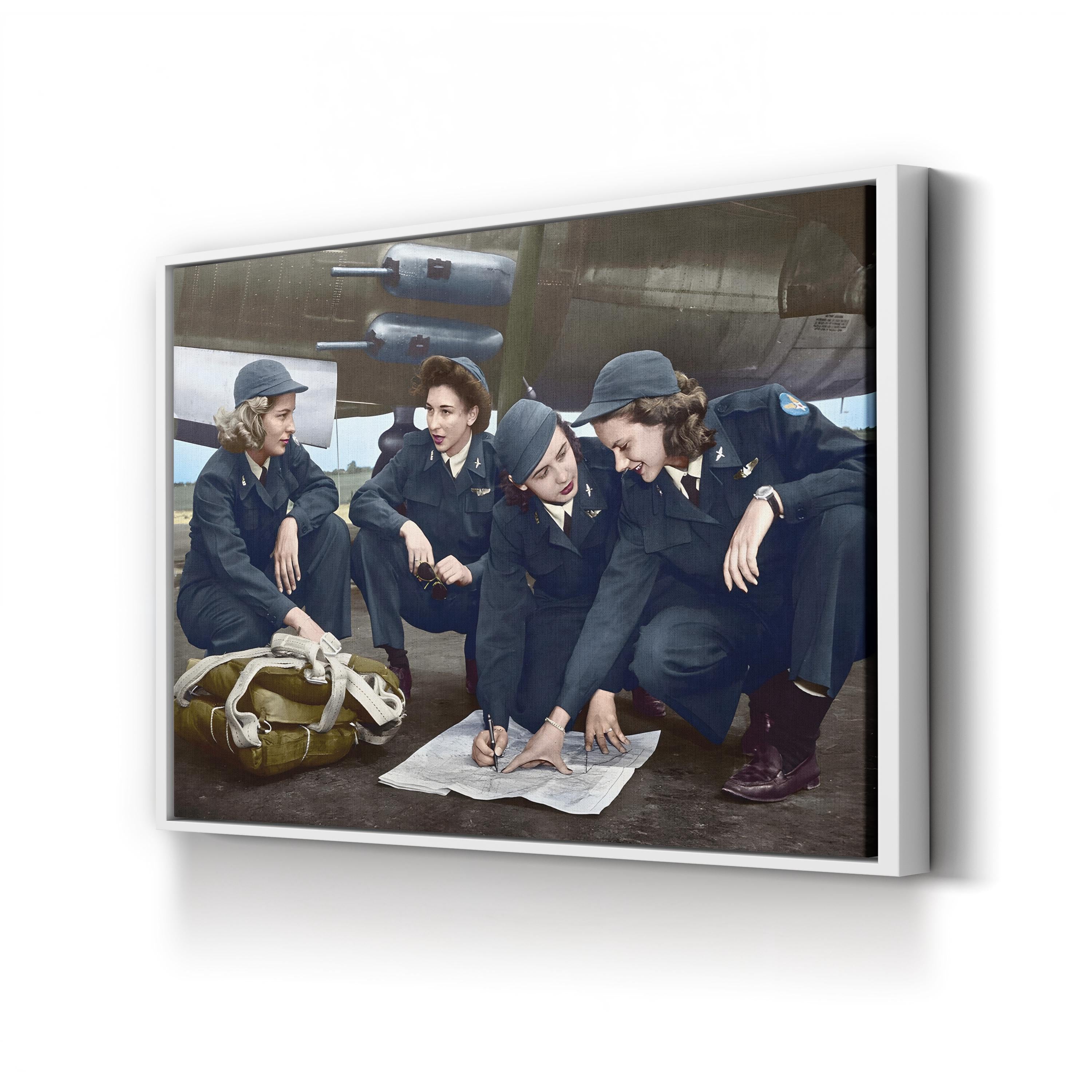 Female Pilots, 1941 – Vintage Photography Wall Art | Historic Aviation Canvas Print