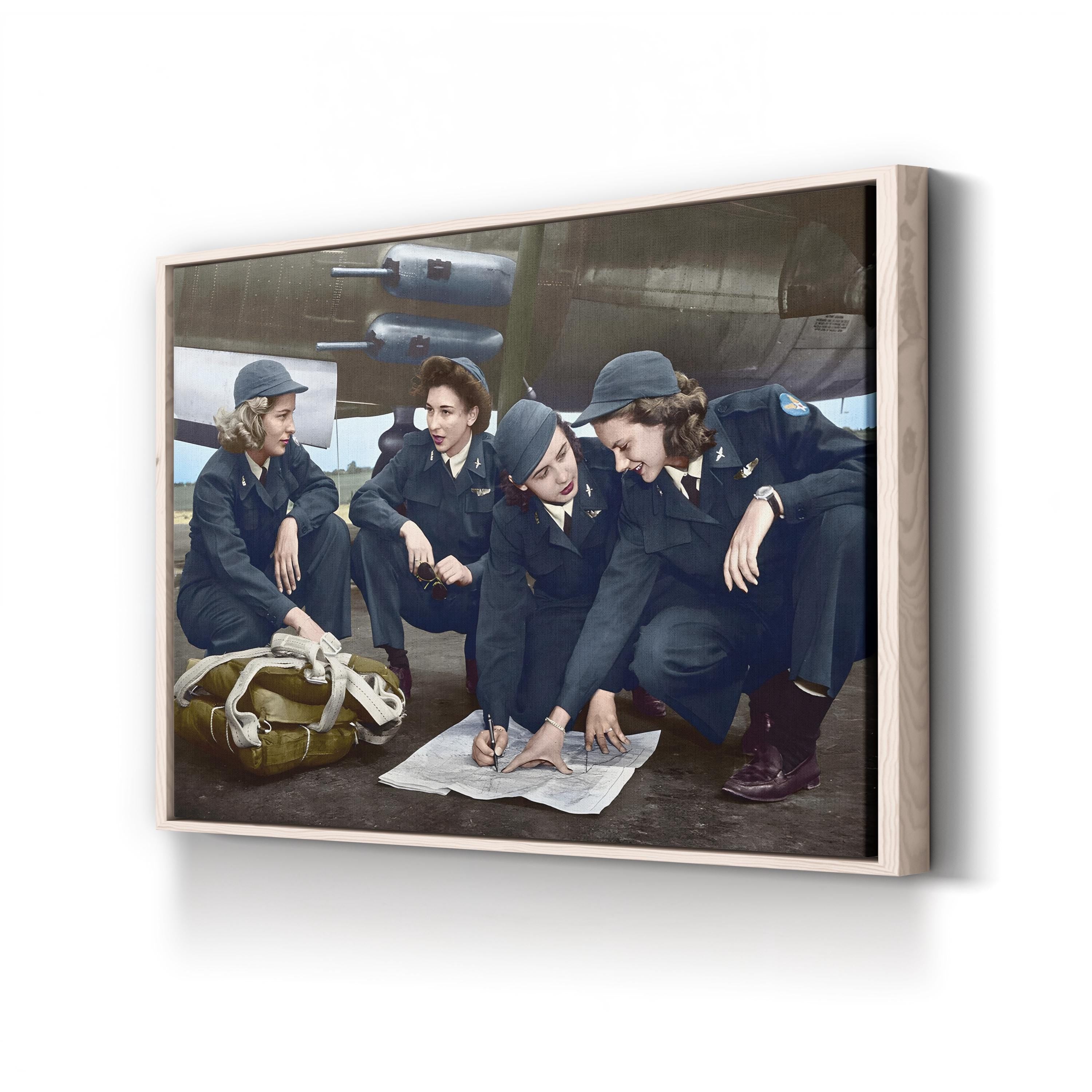 Female Pilots, 1941 – Vintage Photography Wall Art | Historic Aviation Canvas Print