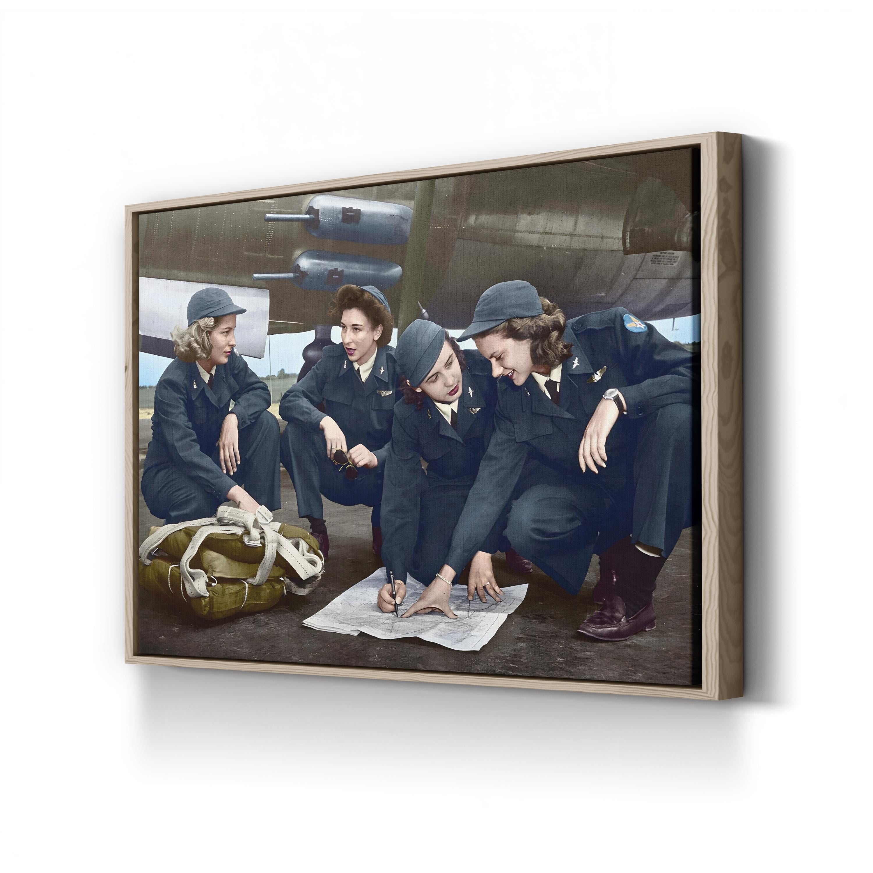 Female Pilots, 1941 – Vintage Photography Wall Art | Historic Aviation Canvas Print