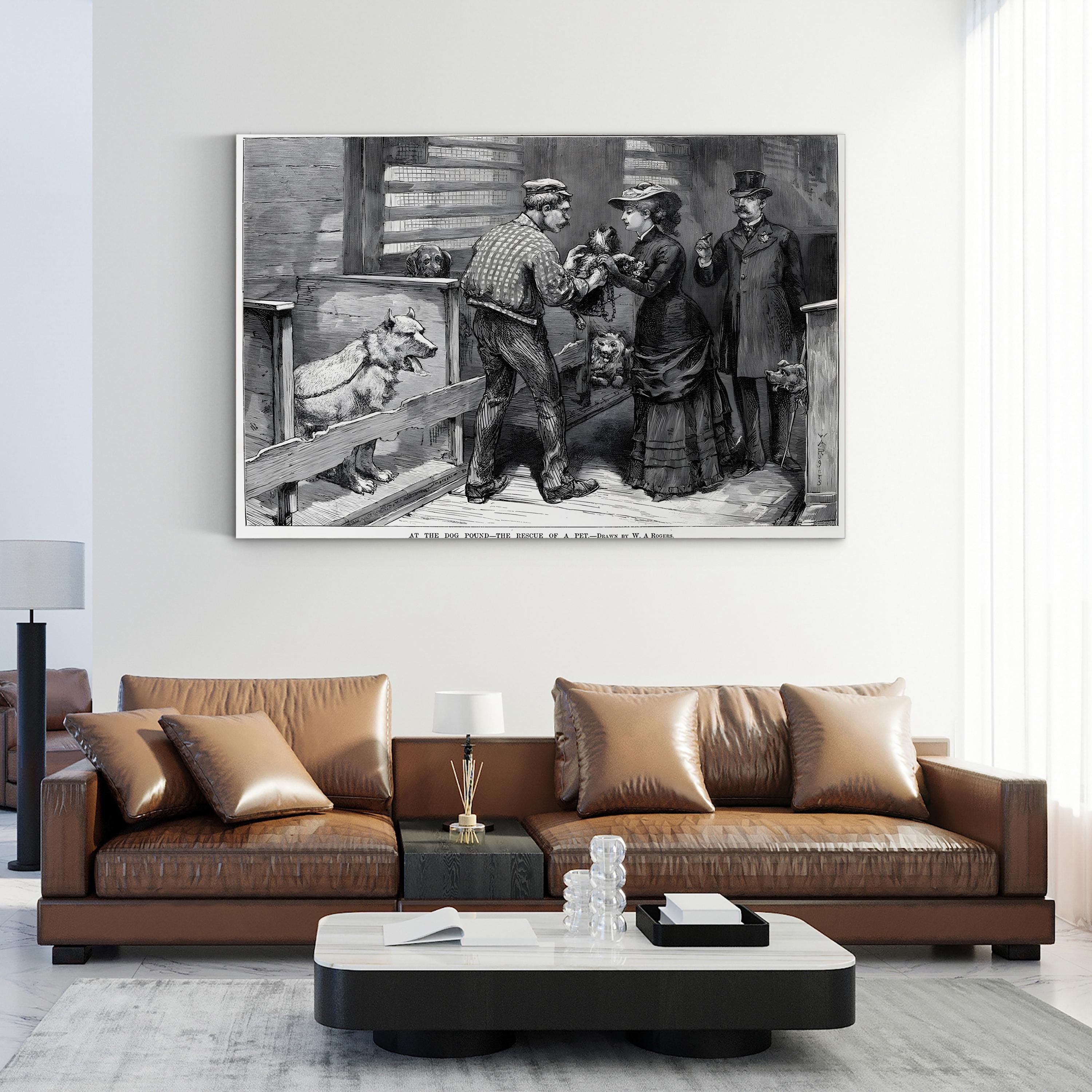 1883 New York Dog Pound – Period Illustration Wall Art | Victorian Reportage Canvas Print