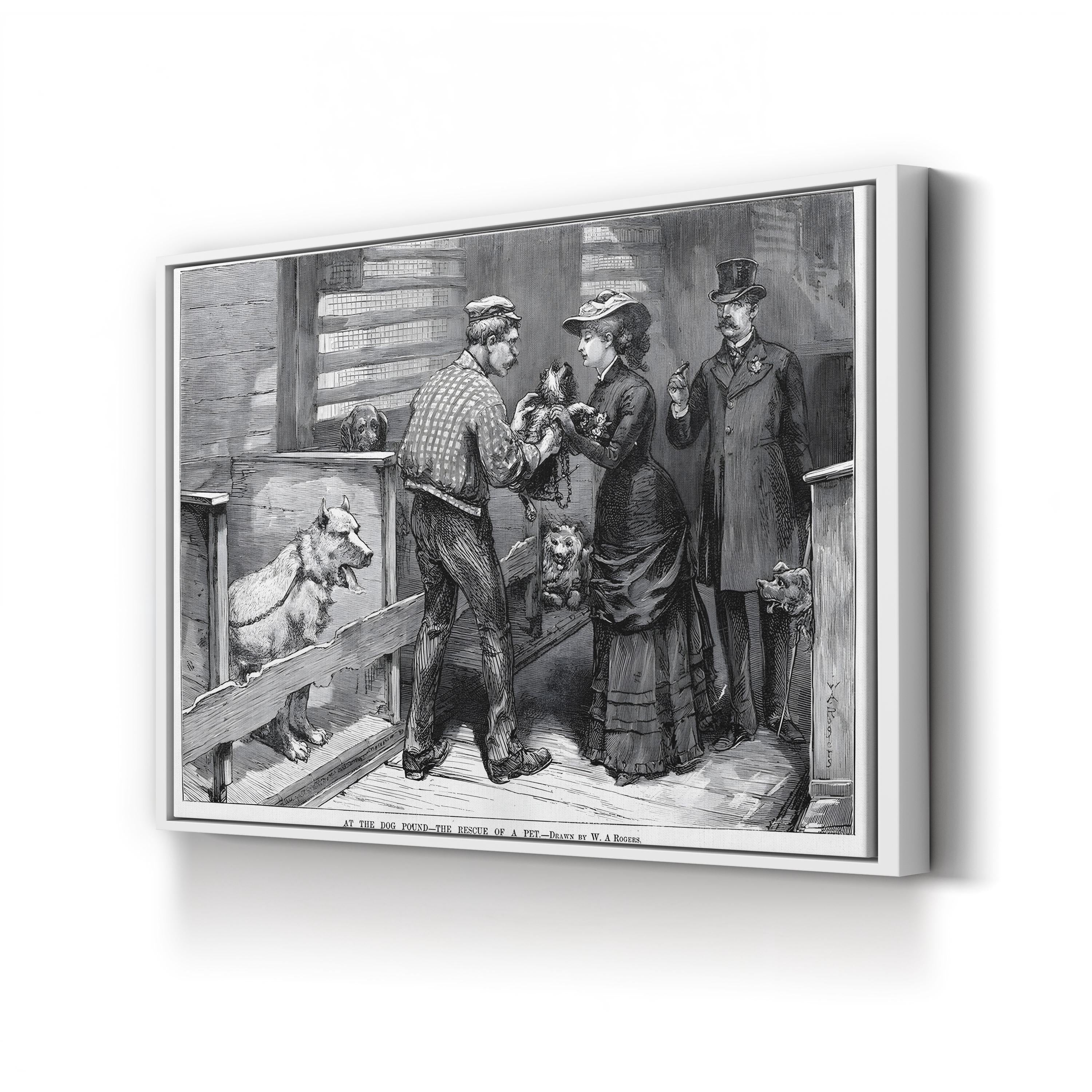 1883 New York Dog Pound – Period Illustration Wall Art | Victorian Reportage Canvas Print