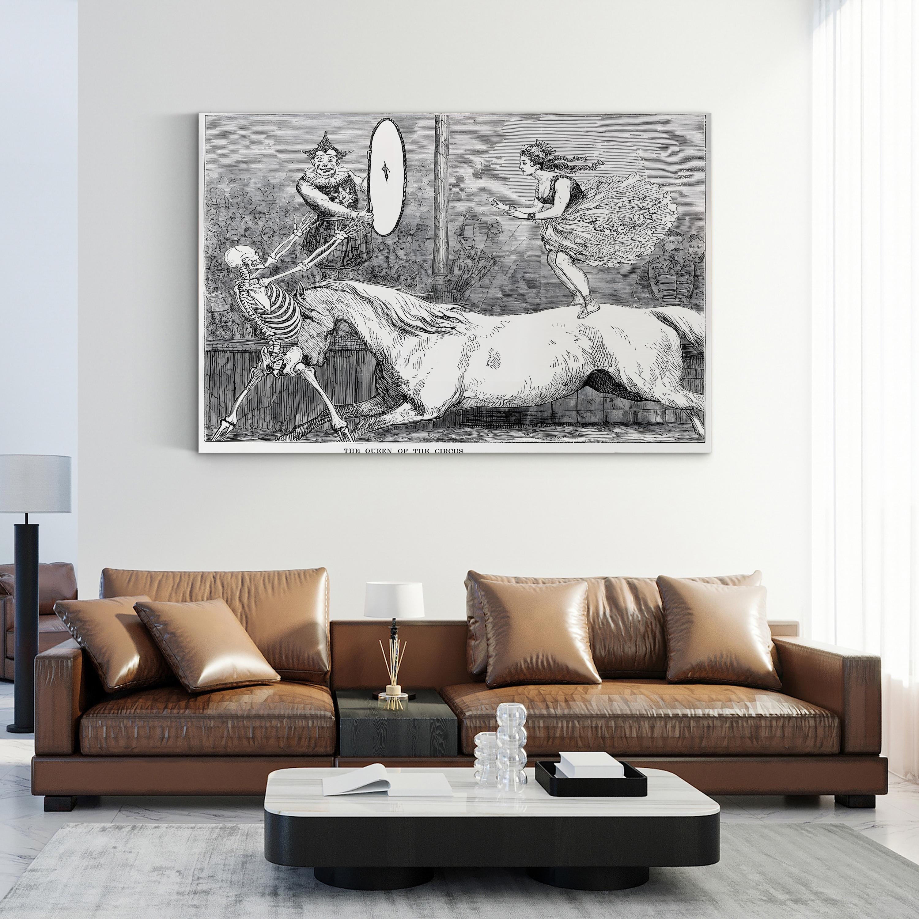 Circus Queen & White Horse 1973 – Period Illustration Wall Art | Vintage Performance Canvas Print