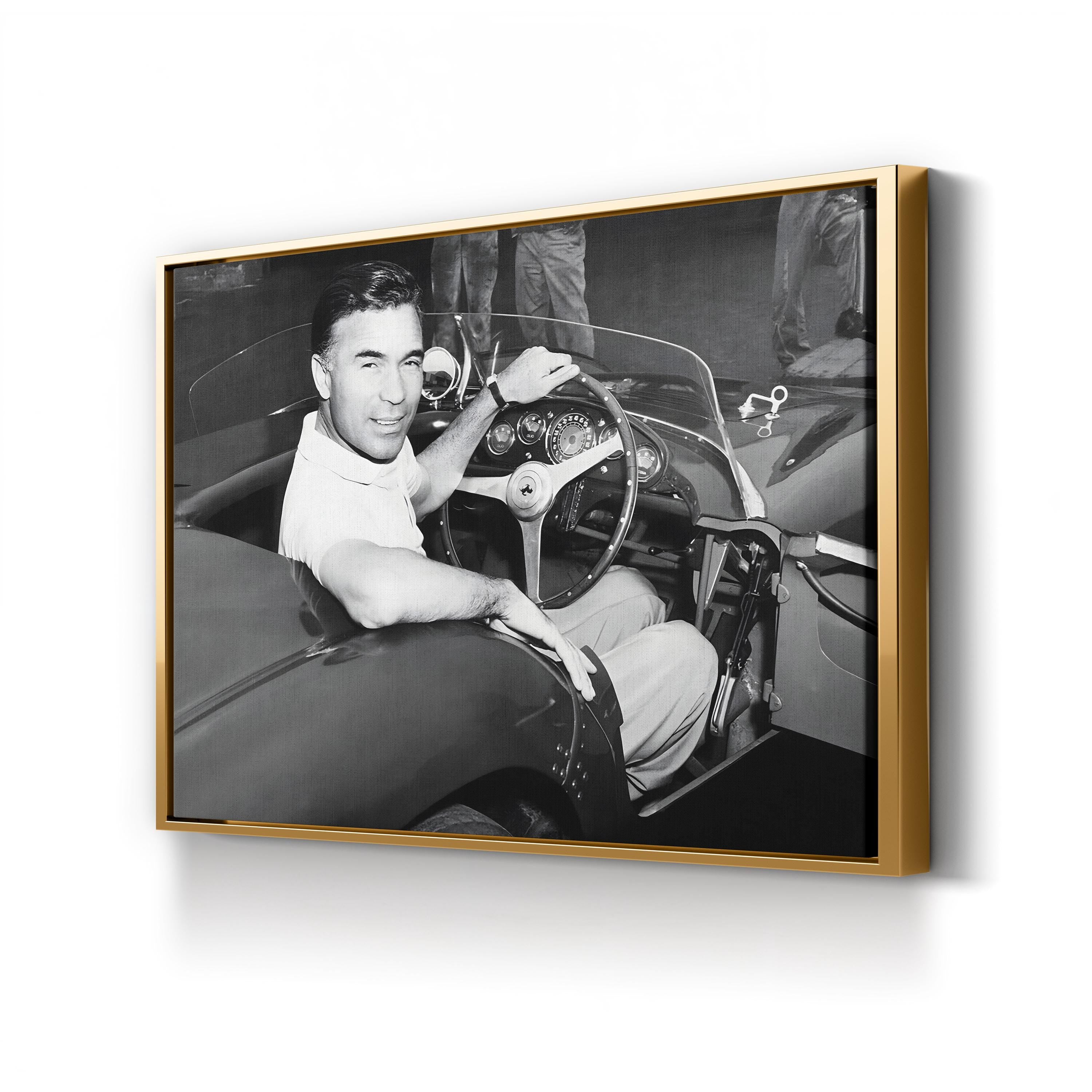 Porfirio Rubirosa Wall Art – 1955 Vintage Automotive Black and White Photograph