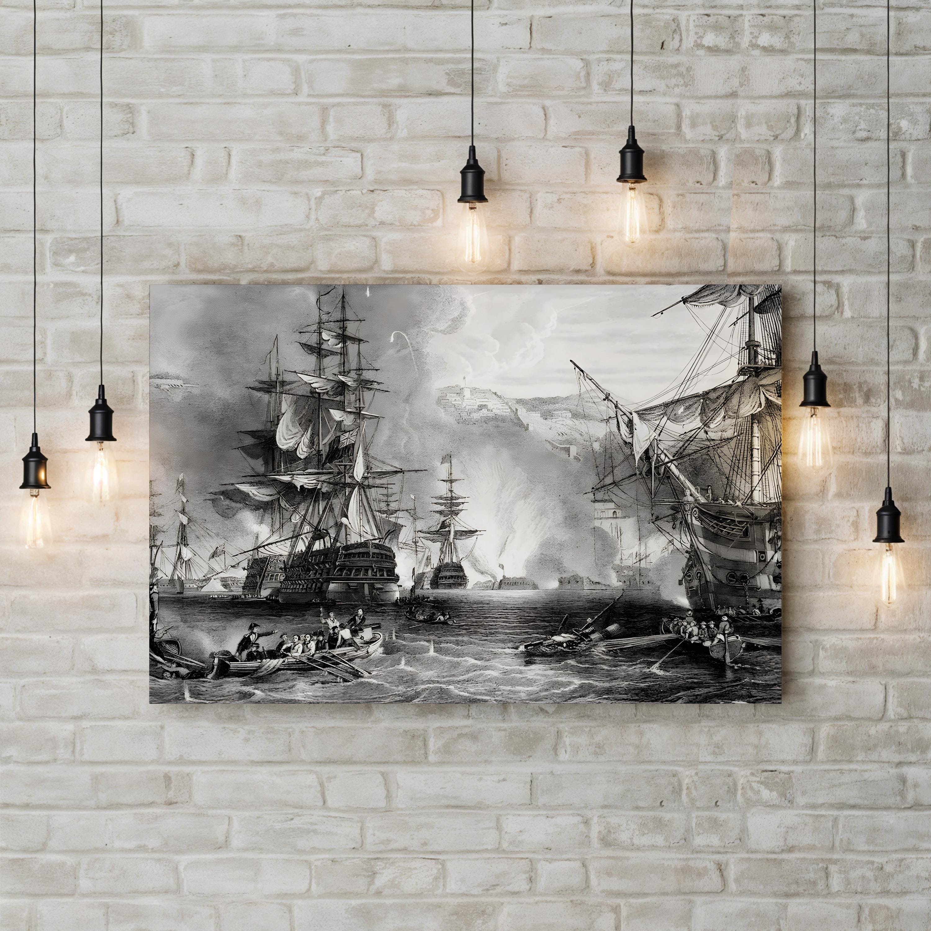 The Bombardment of Algiers by Lord Exmouth in 1816 Wall Art by George Chambers