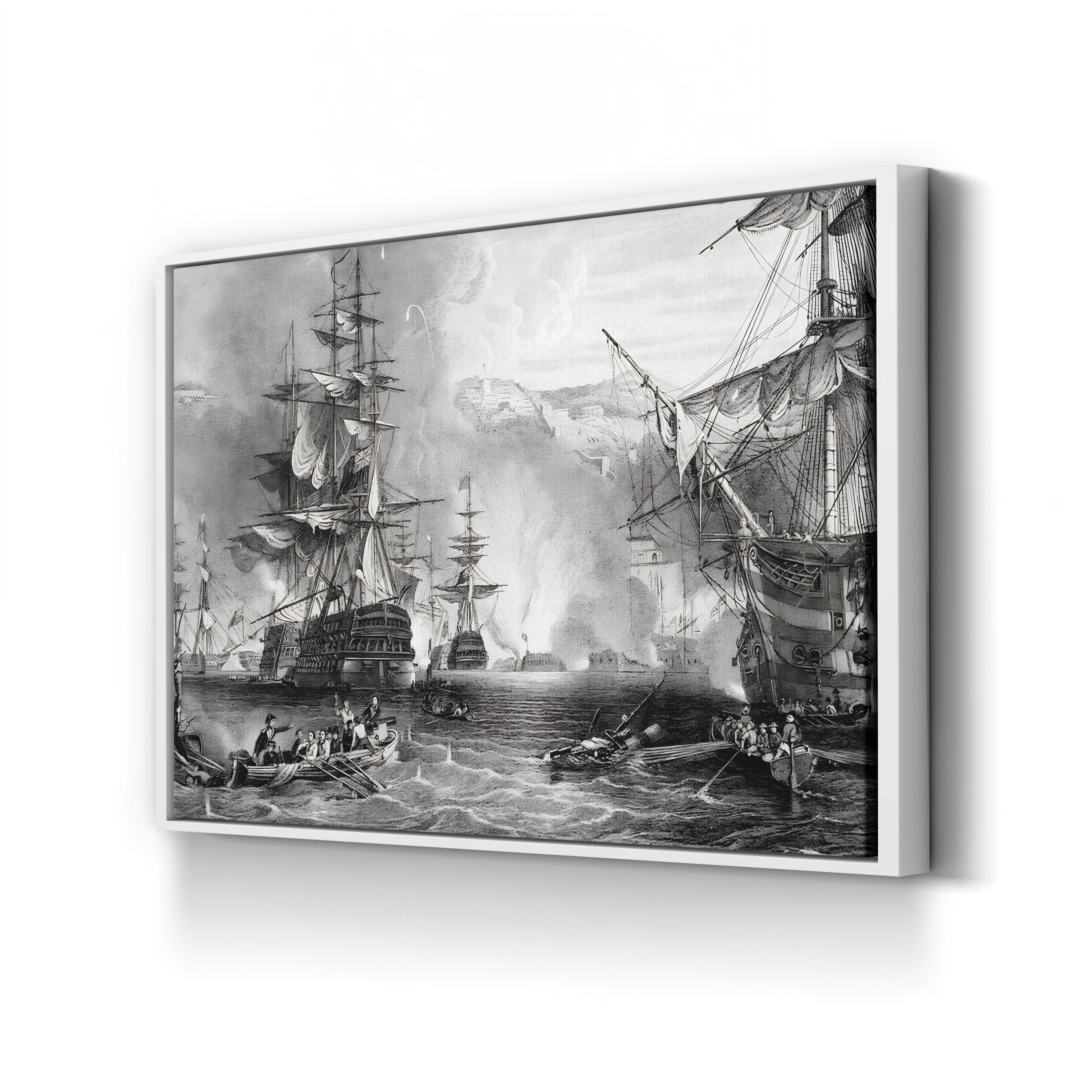 The Bombardment of Algiers by Lord Exmouth in 1816 Wall Art by George Chambers