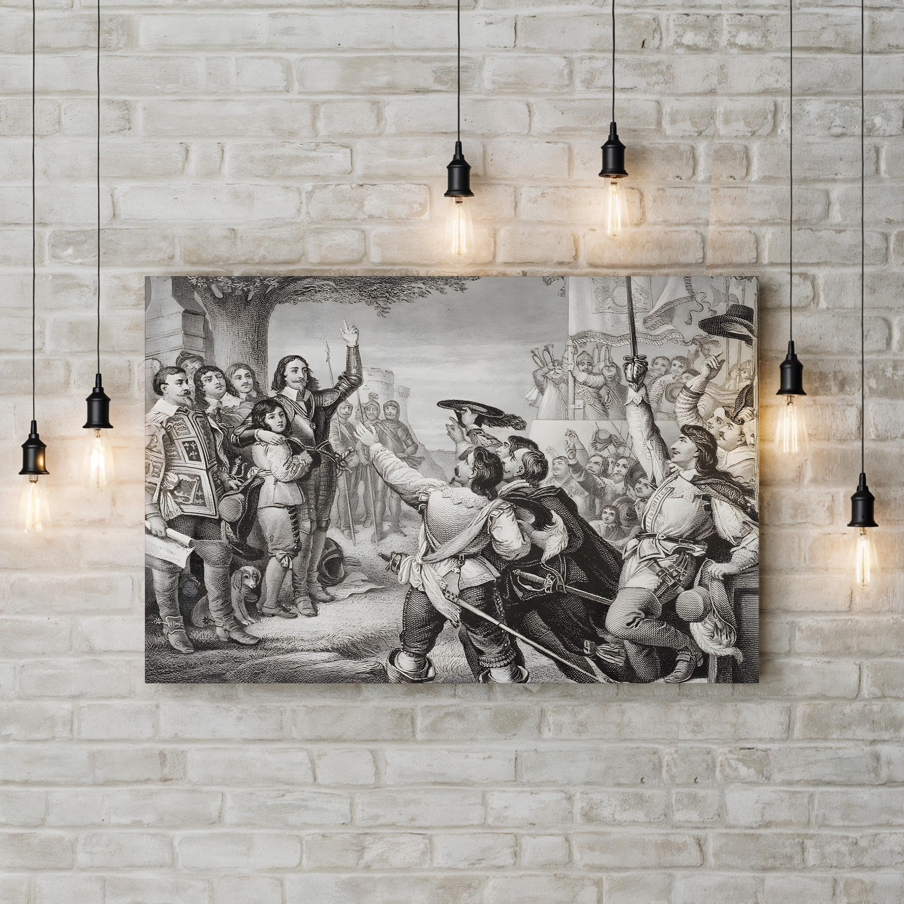 The Opening Scene of the Great Civil War Wall Art by Charles West Cope – 19th Century Historical Illustration Canvas