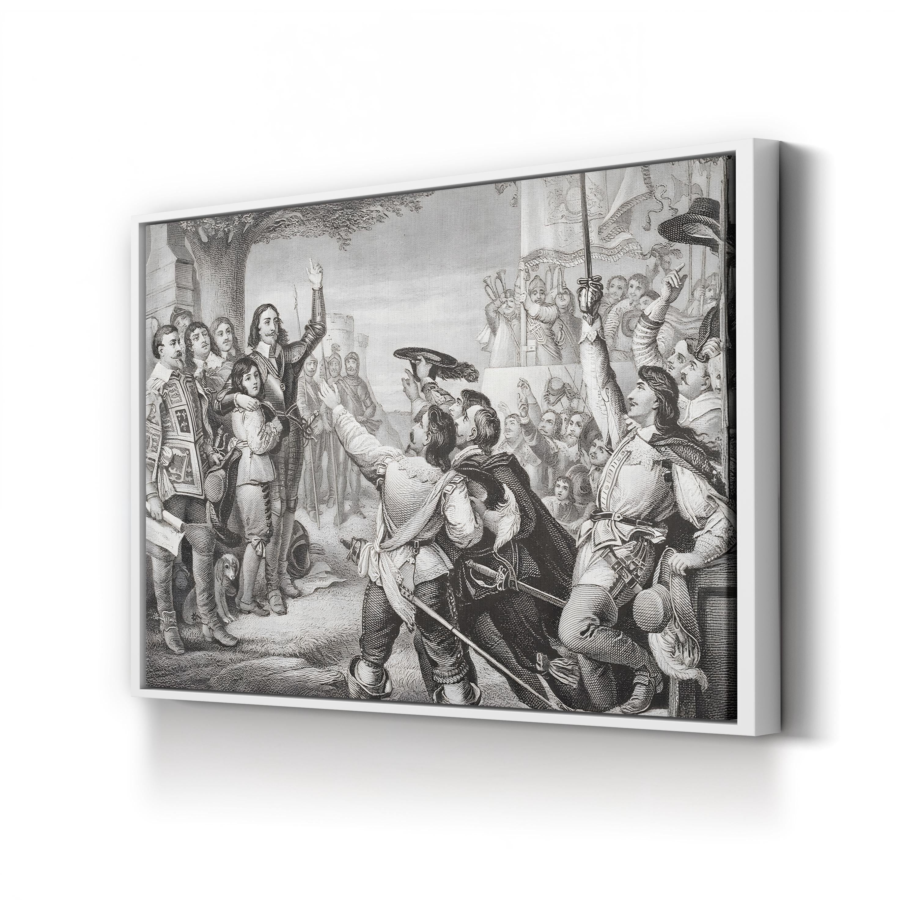 The Opening Scene of the Great Civil War Wall Art by Charles West Cope – 19th Century Historical Illustration Canvas