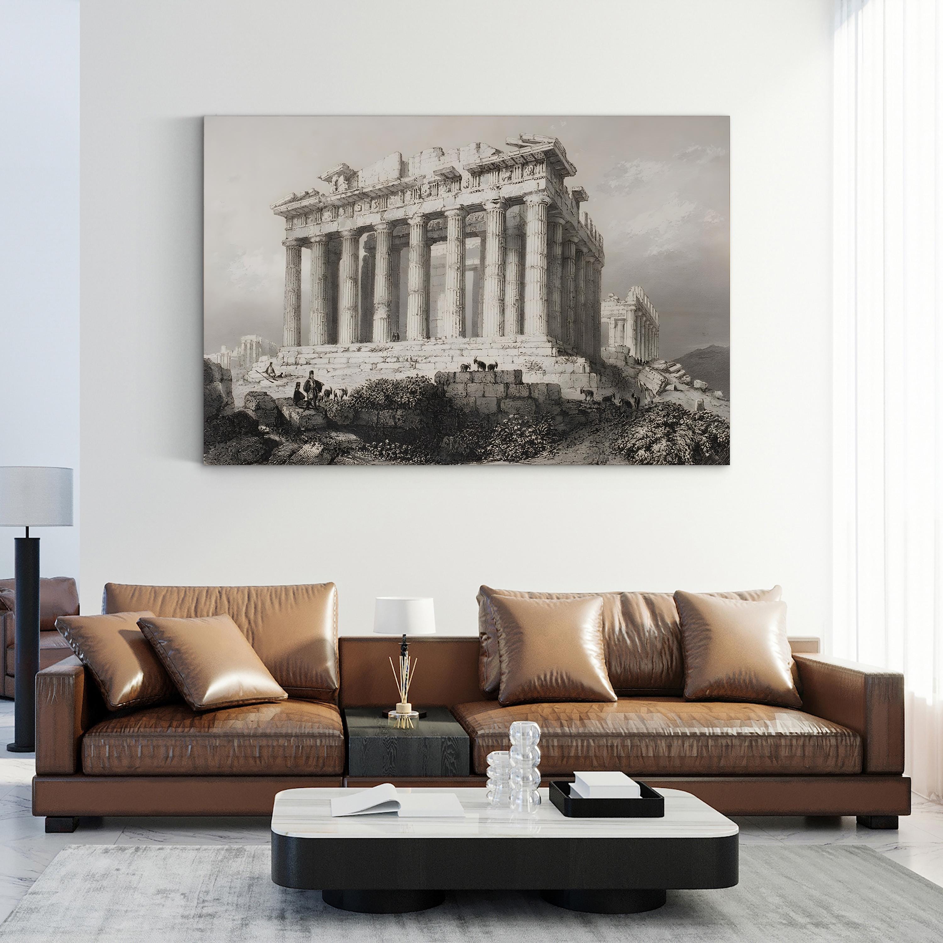 he Parthenon at Athens, Greece Wall Art by William Henry Bartlett – Classical Engraved Architectural