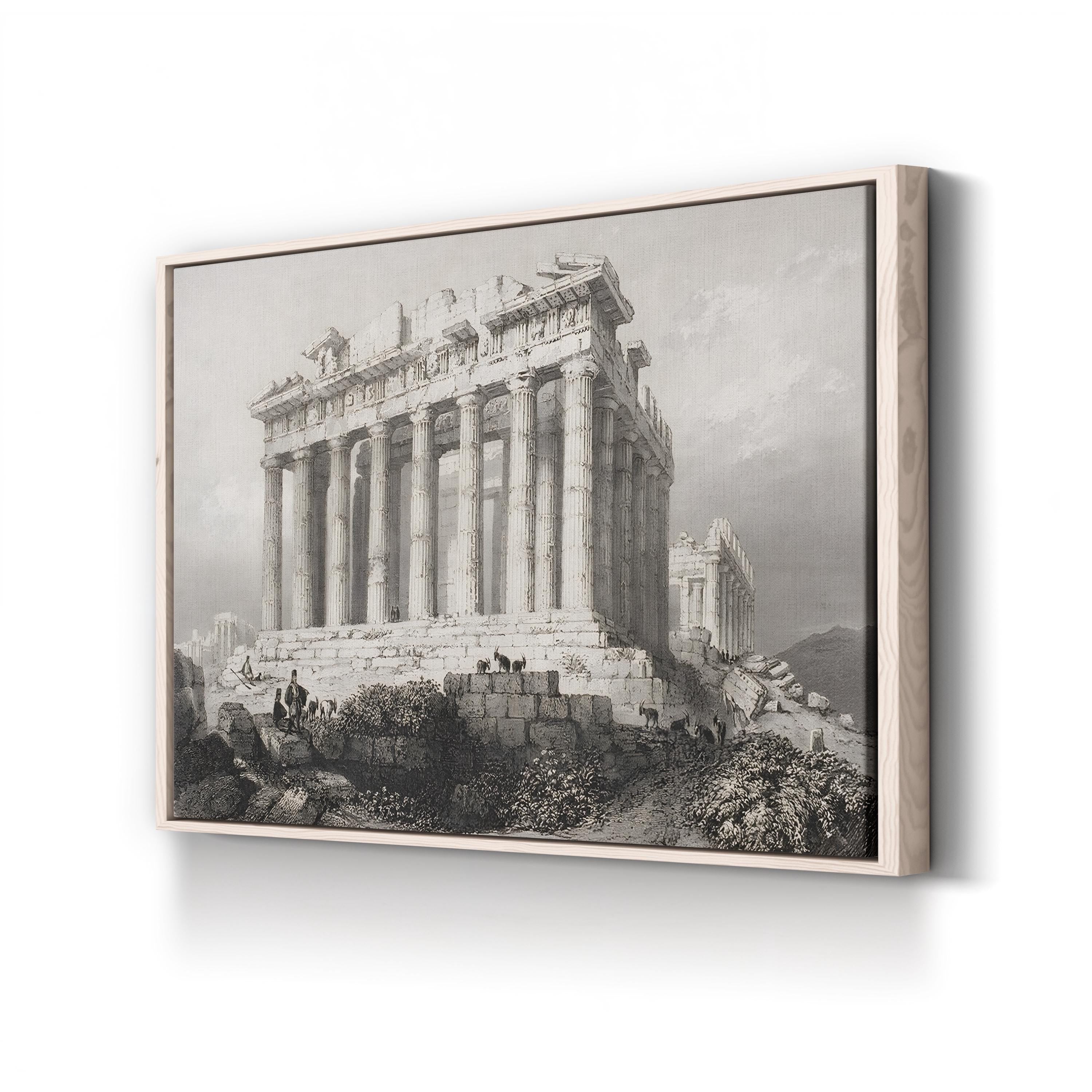 he Parthenon at Athens, Greece Wall Art by William Henry Bartlett – Classical Engraved Architectural