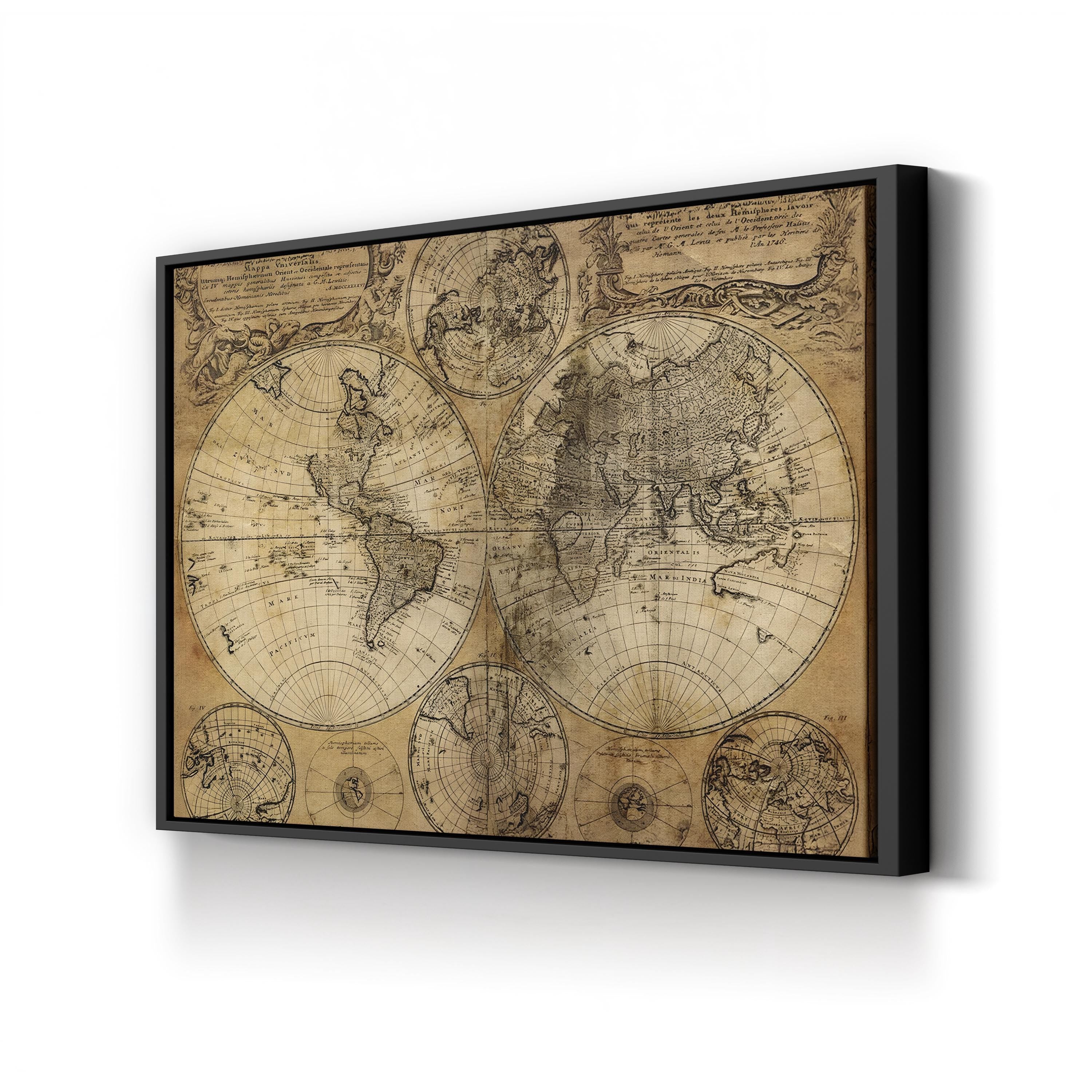 Old World Map, 17th Century – Historical Map Wall Art | Antique Cartography Canvas Print
