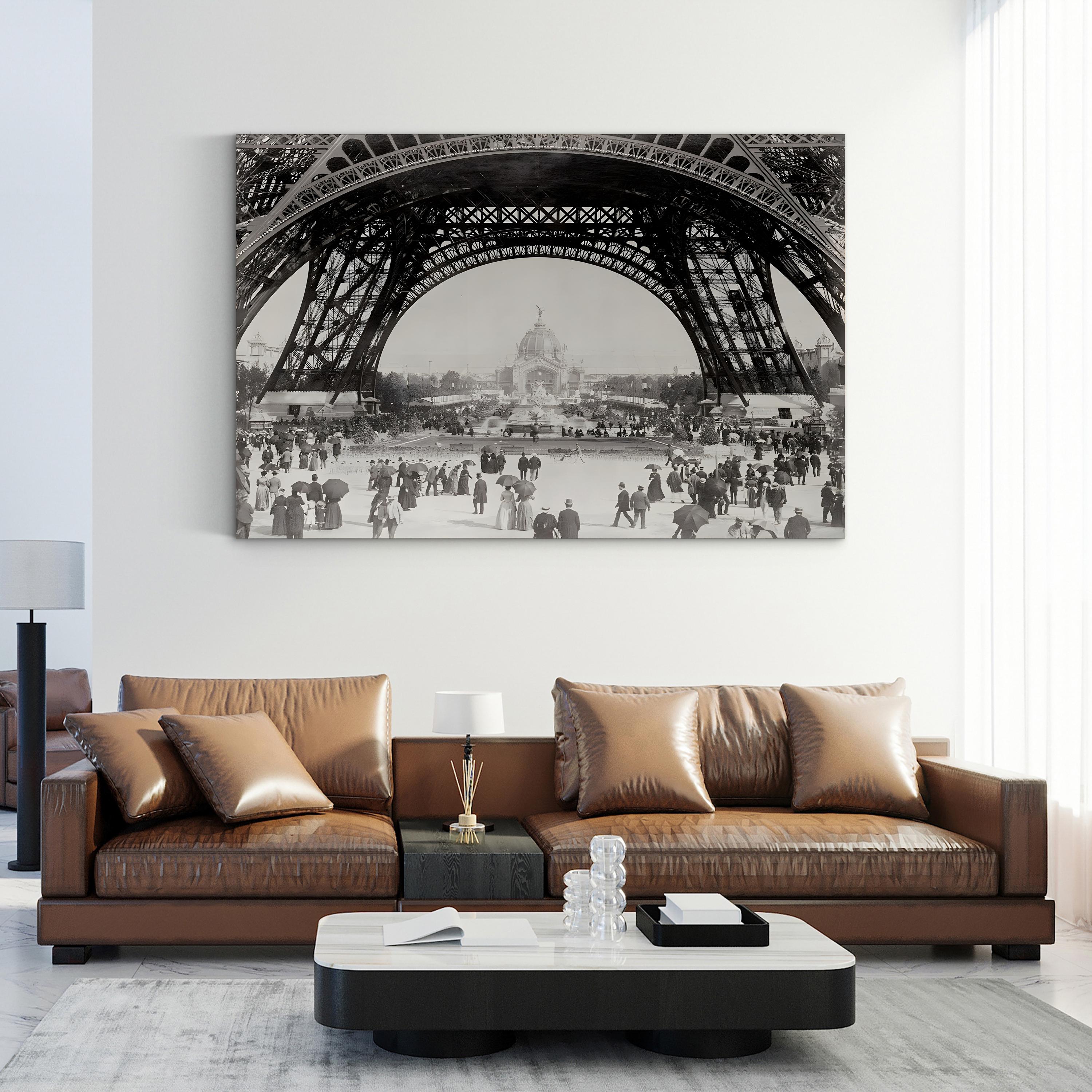 Beneath the Eiffel Tower, Paris – Vintage Photography Wall Art | Historic Cityscape Canvas Print
