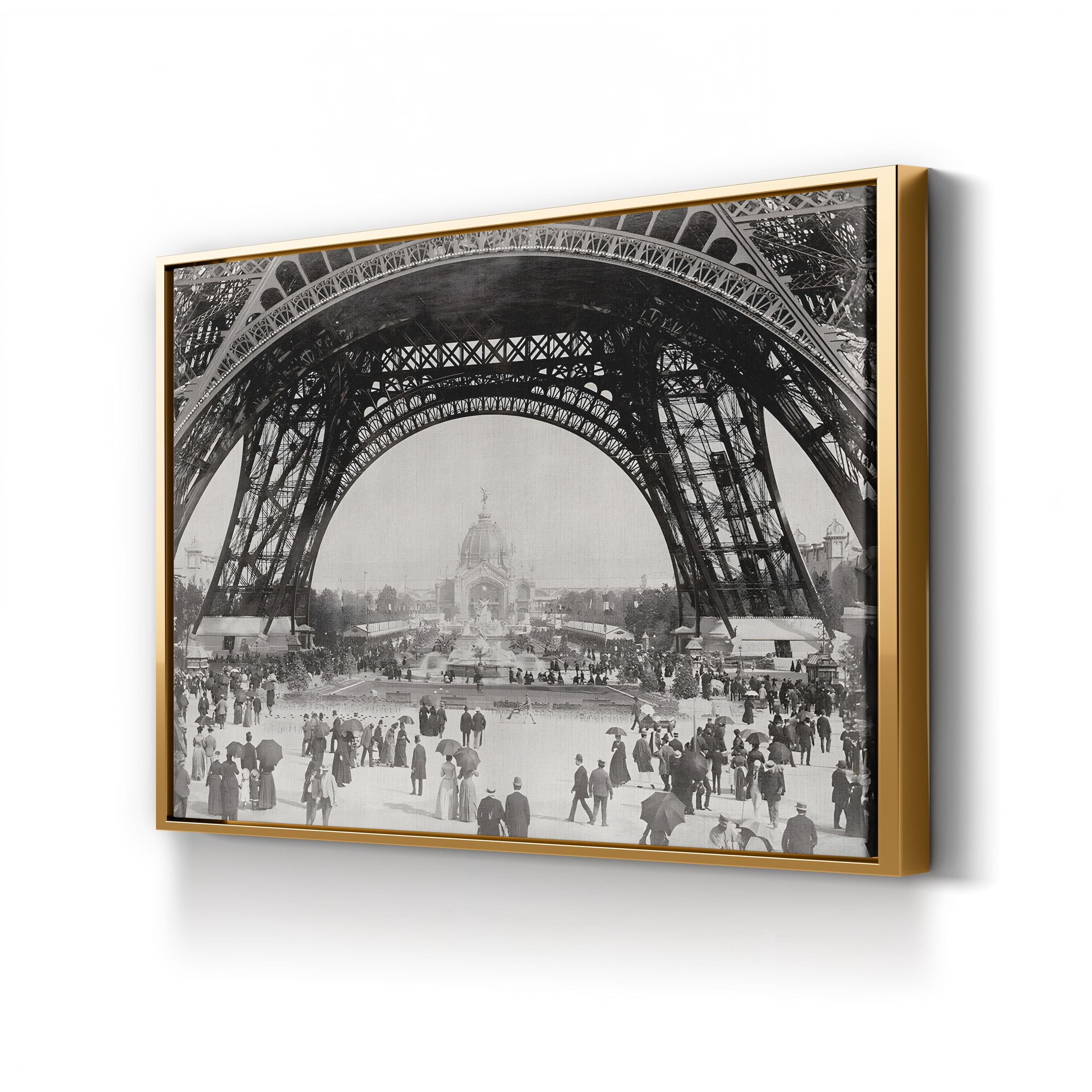 Beneath the Eiffel Tower, Paris – Vintage Photography Wall Art | Historic Cityscape Canvas Print
