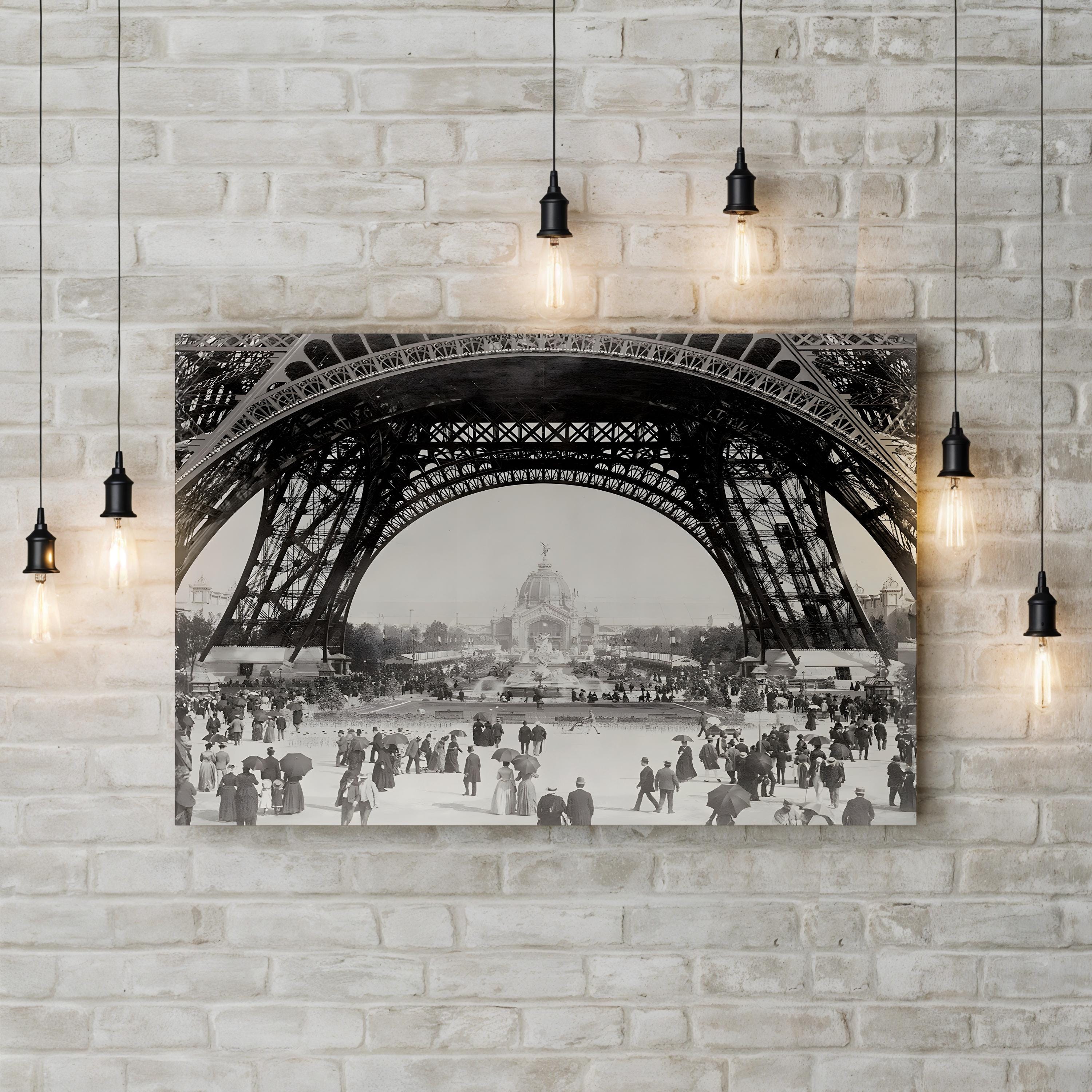 Beneath the Eiffel Tower, Paris – Vintage Photography Wall Art | Historic Cityscape Canvas Print