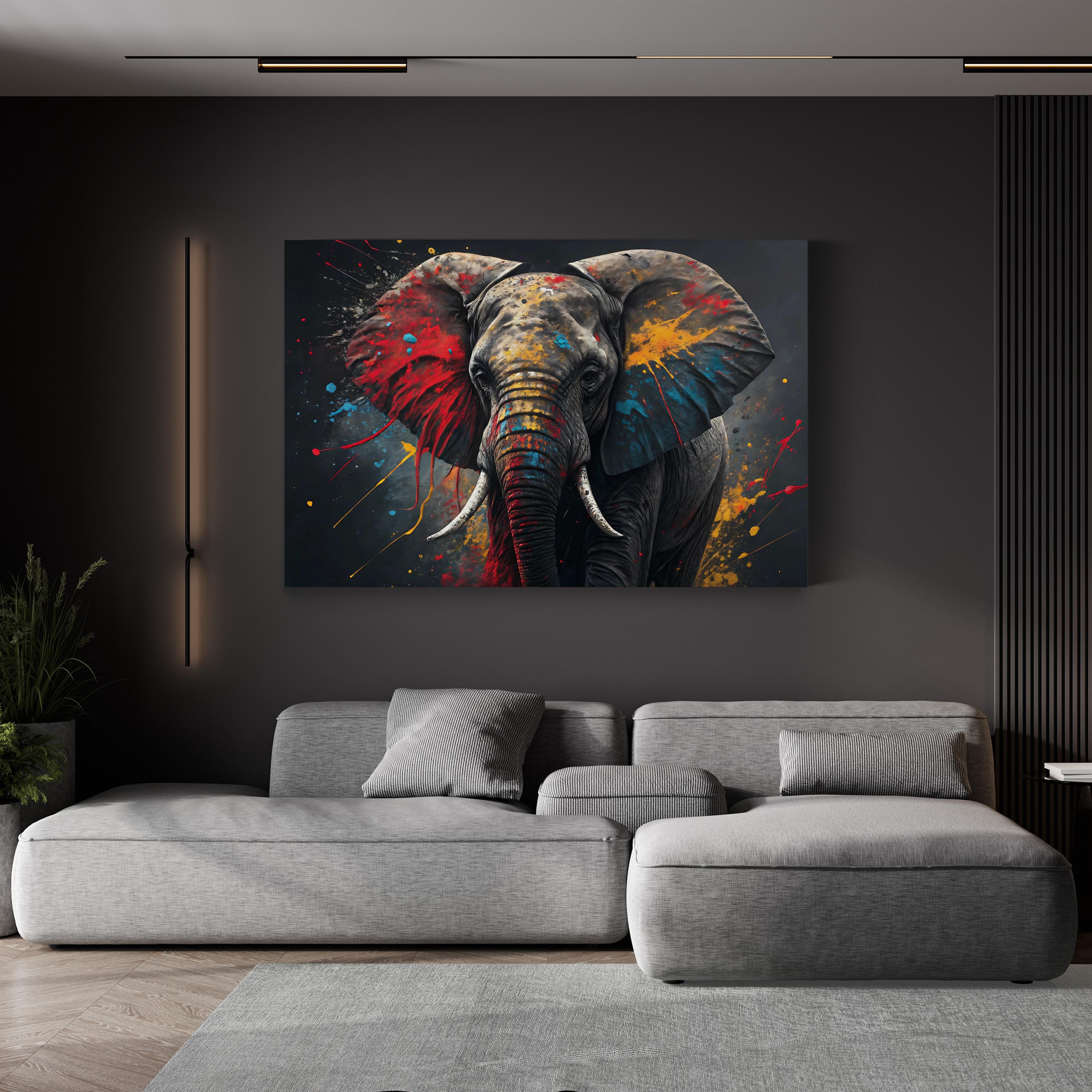 Elephant Graffiti Art Wall Art – Abstract Wildlife | Modern Pop Art Canvas Print