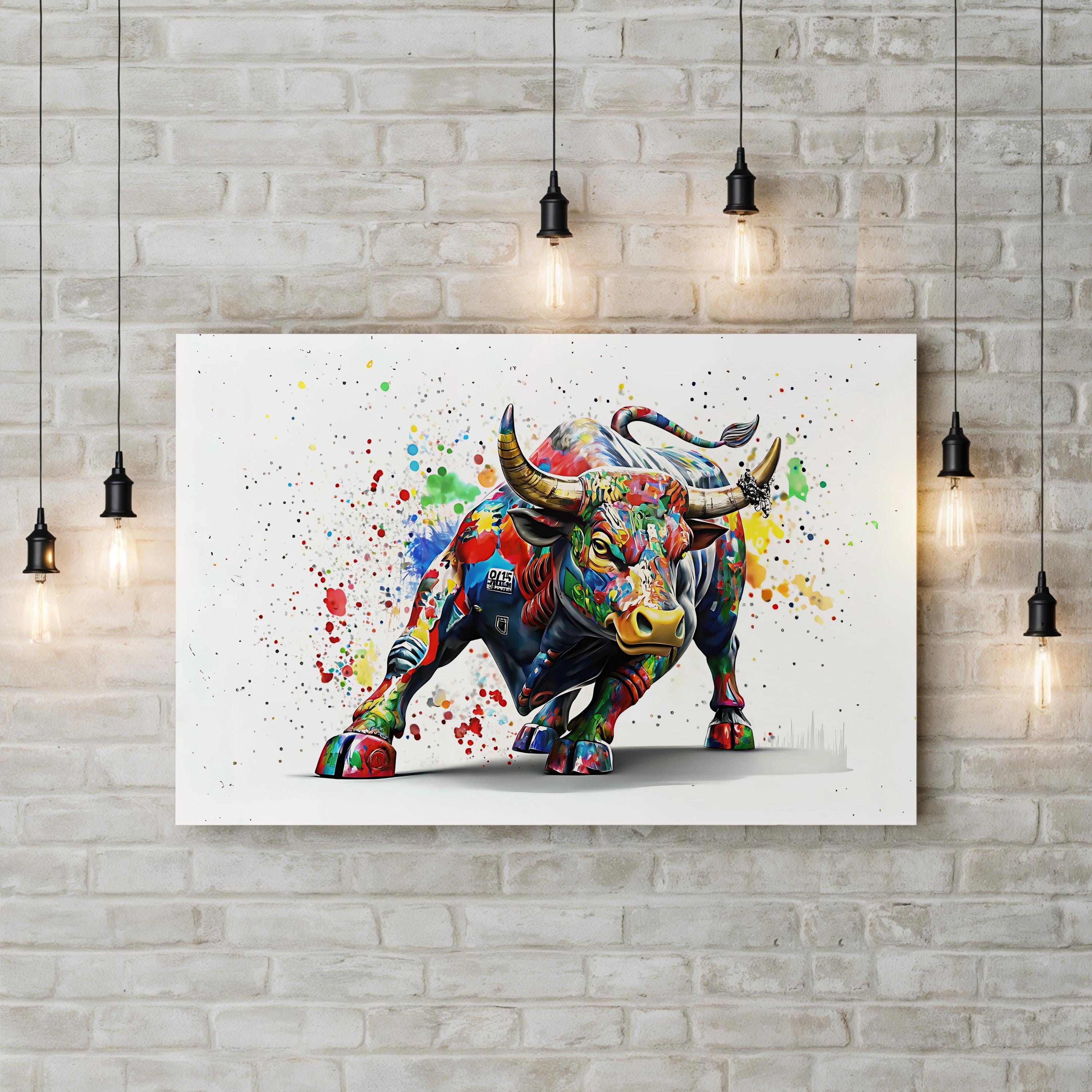 A Power Colorful Bull Pop Art Canvas Print