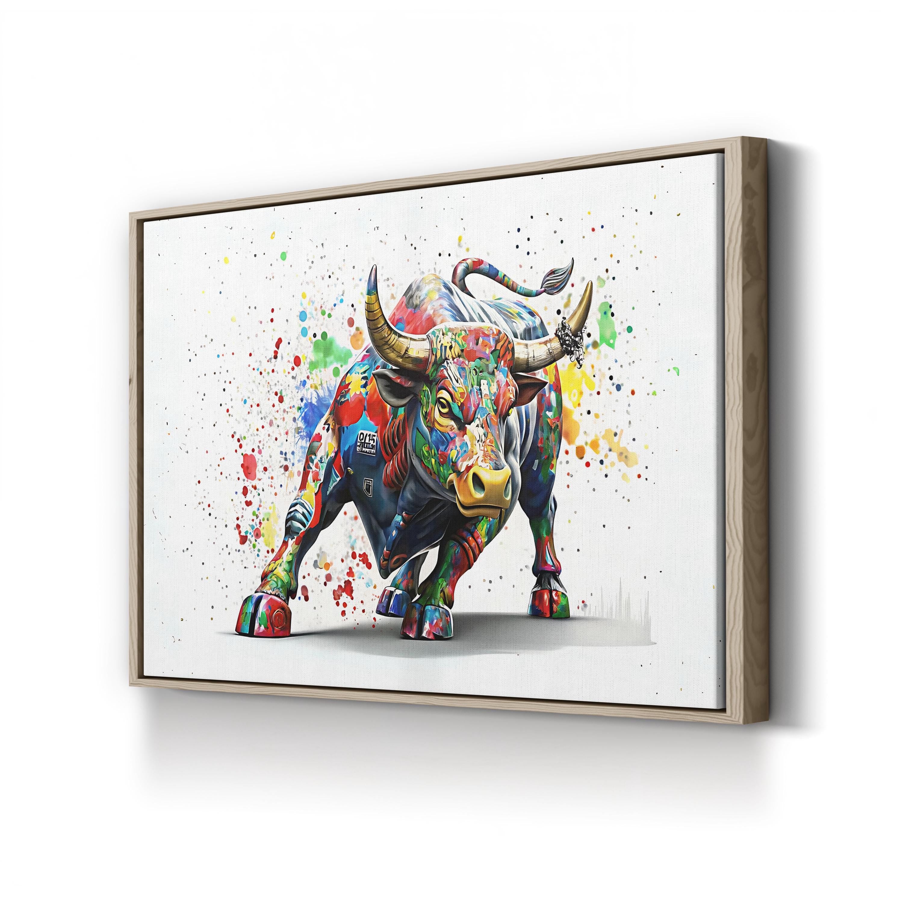 A Power Colorful Bull Pop Art Canvas Print