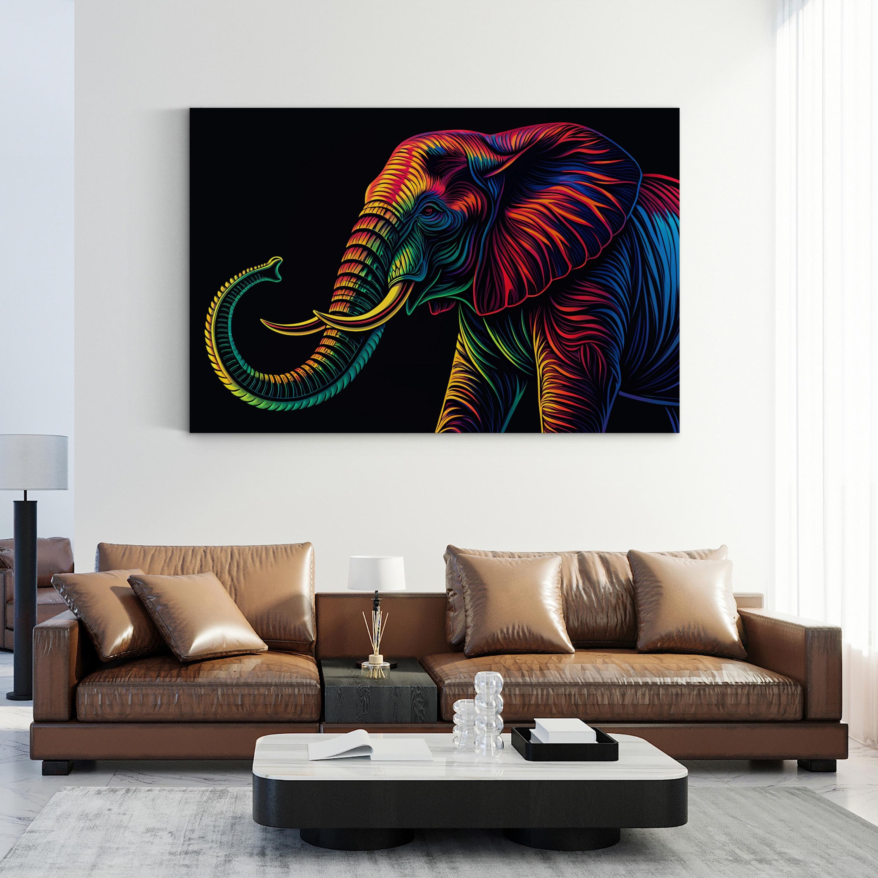 Elephant Pop Art Wall Art – Graffiti Style | Modern Abstract Wildlife Canvas Print