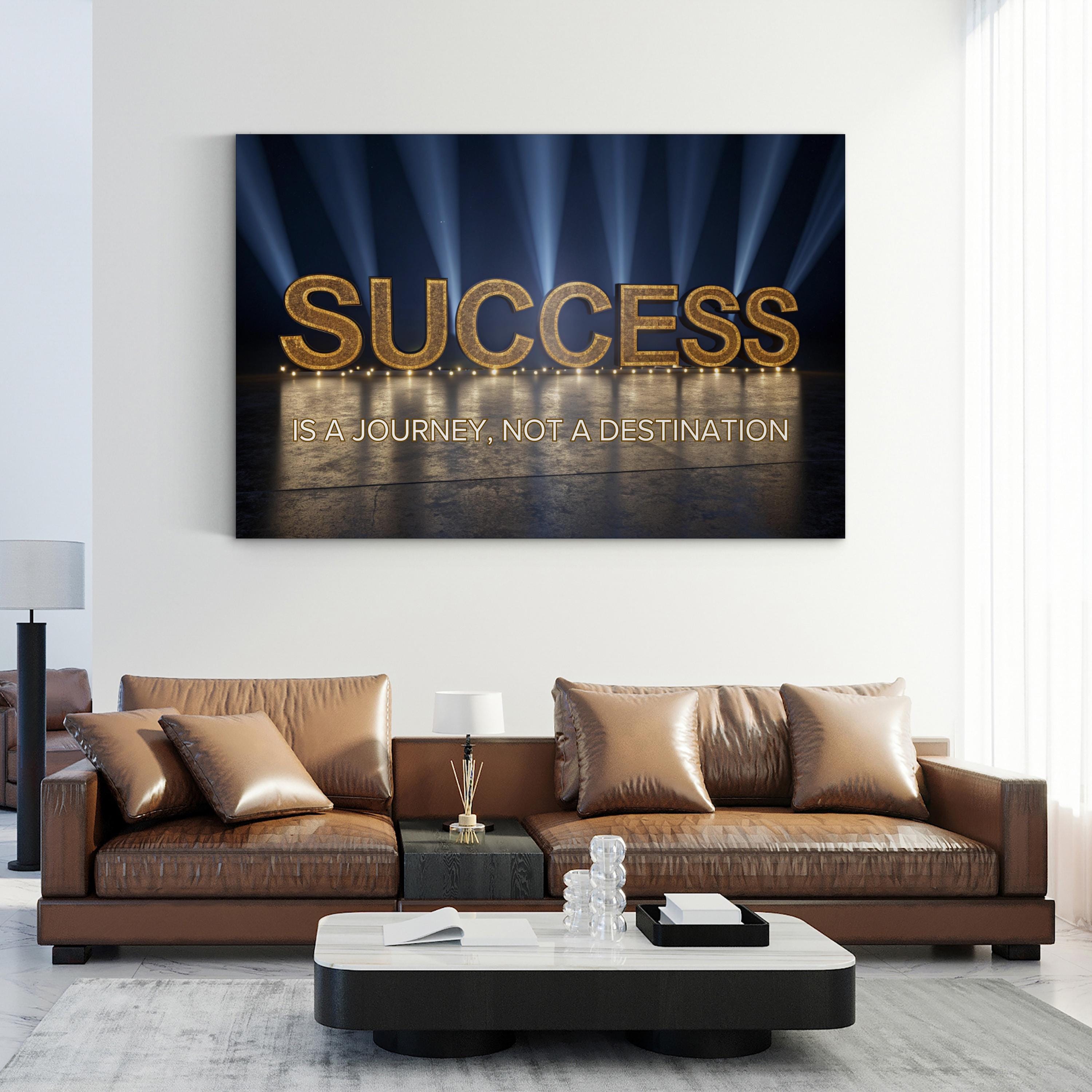 Success Is a Journey Canvas Wall Art – Motivational Typography Canvas Print