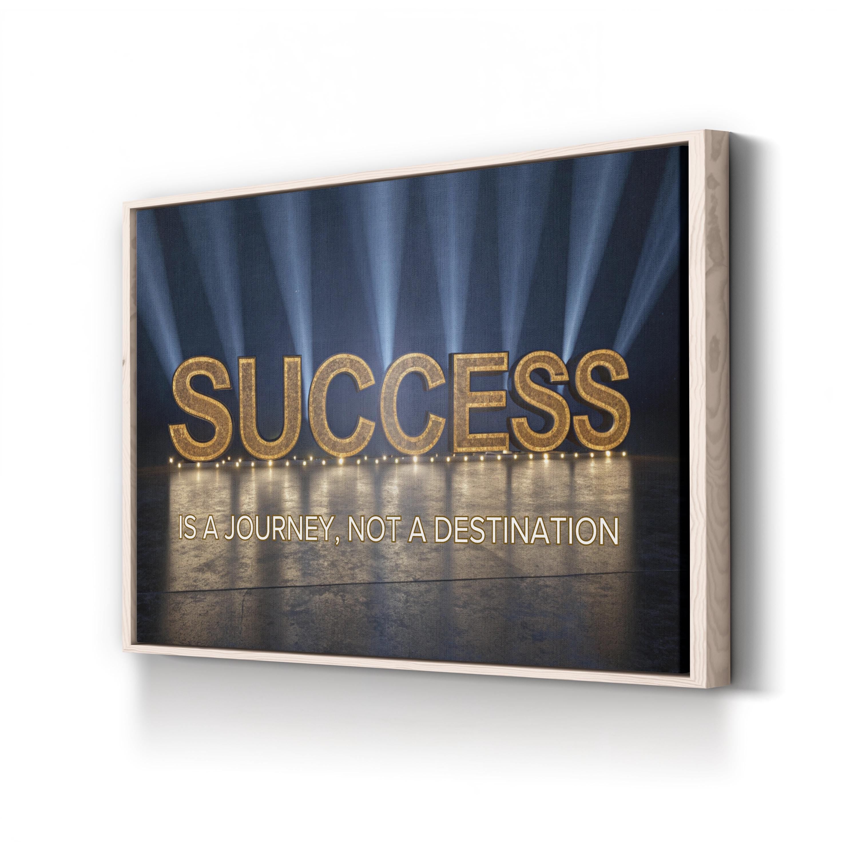Success Is a Journey Canvas Wall Art – Motivational Typography Canvas Print