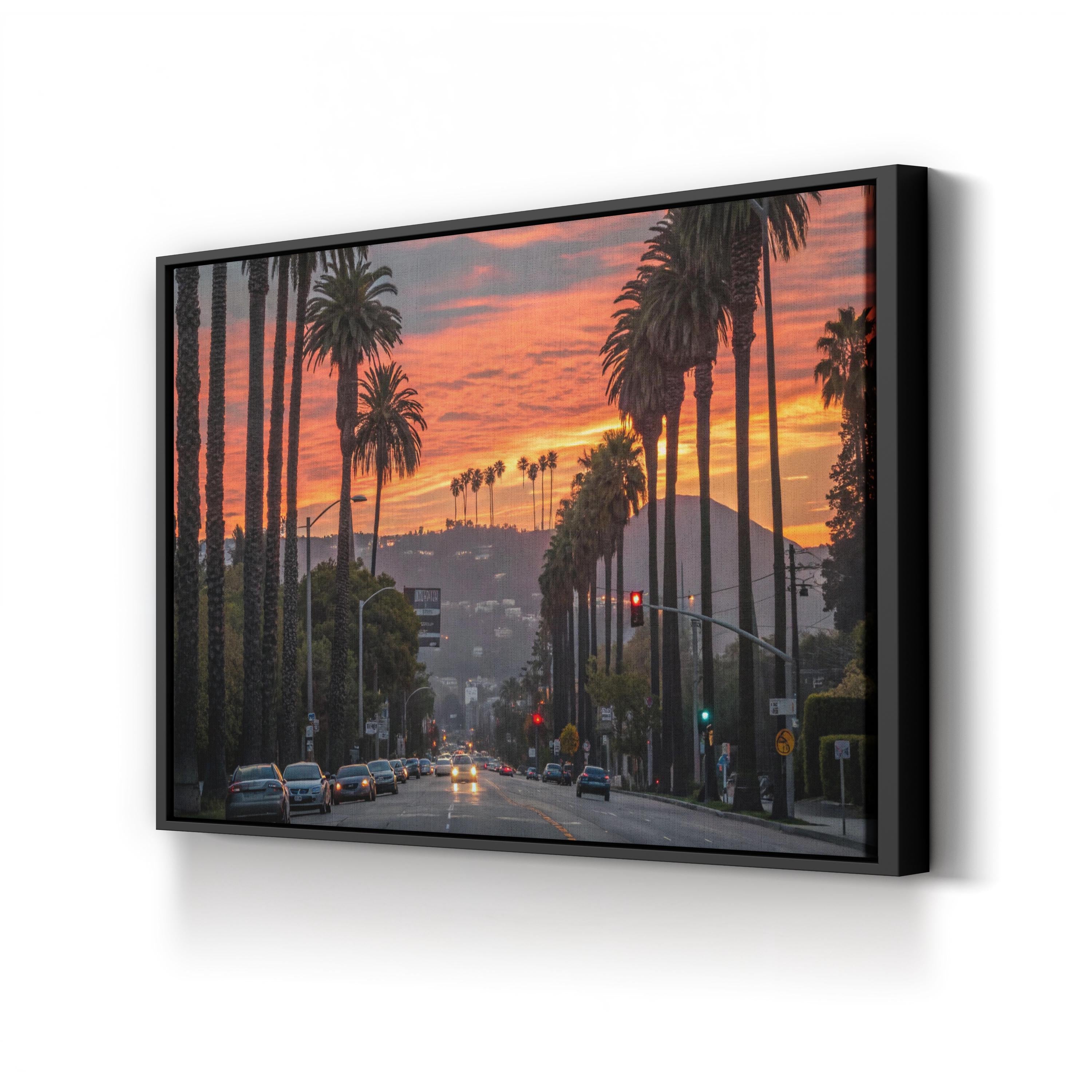 Hollywood Sunset Wall Art: Los Angeles Palm Trees Photography