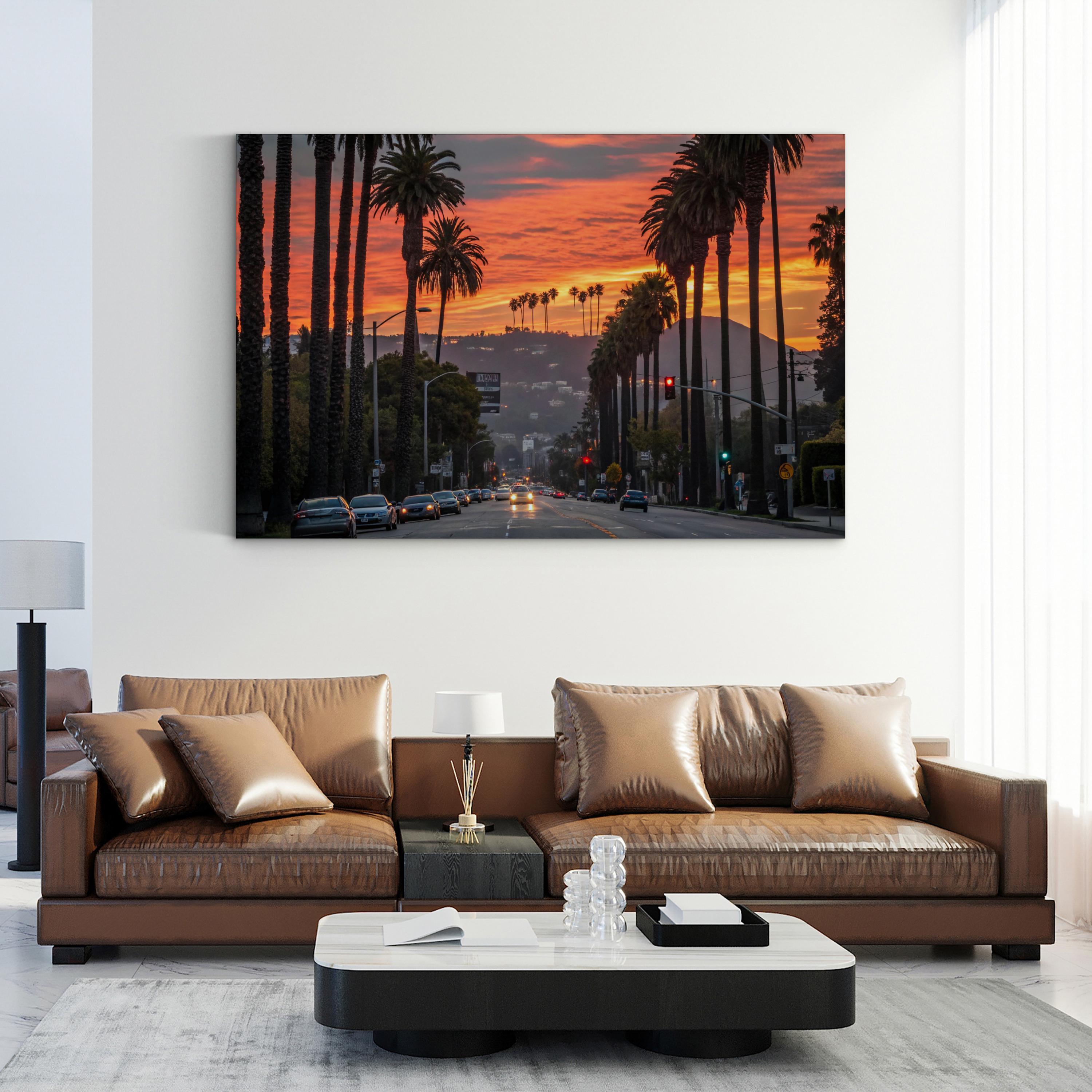 Hollywood Sunset Wall Art: Los Angeles Palm Trees Photography