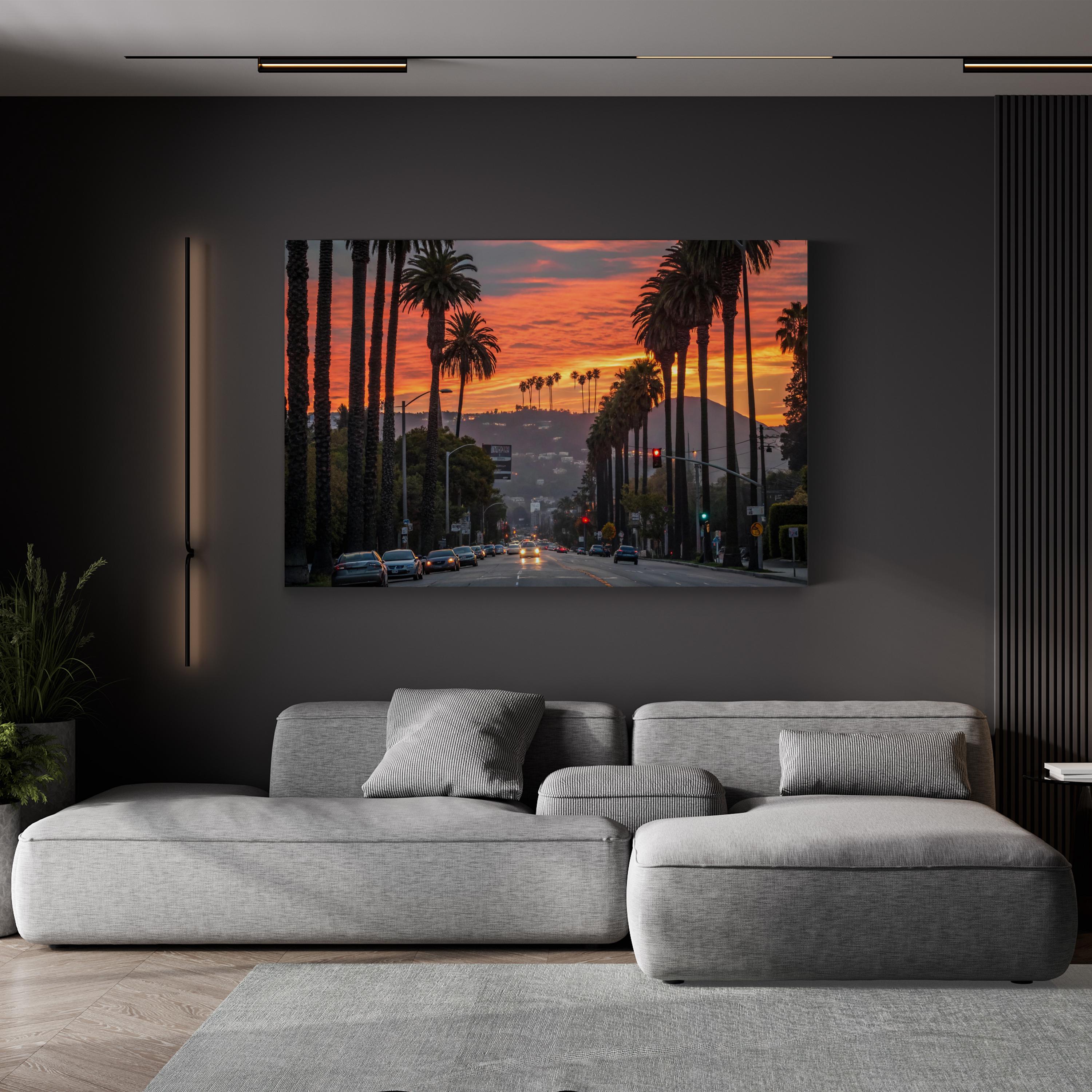 Hollywood Sunset Wall Art: Los Angeles Palm Trees Photography
