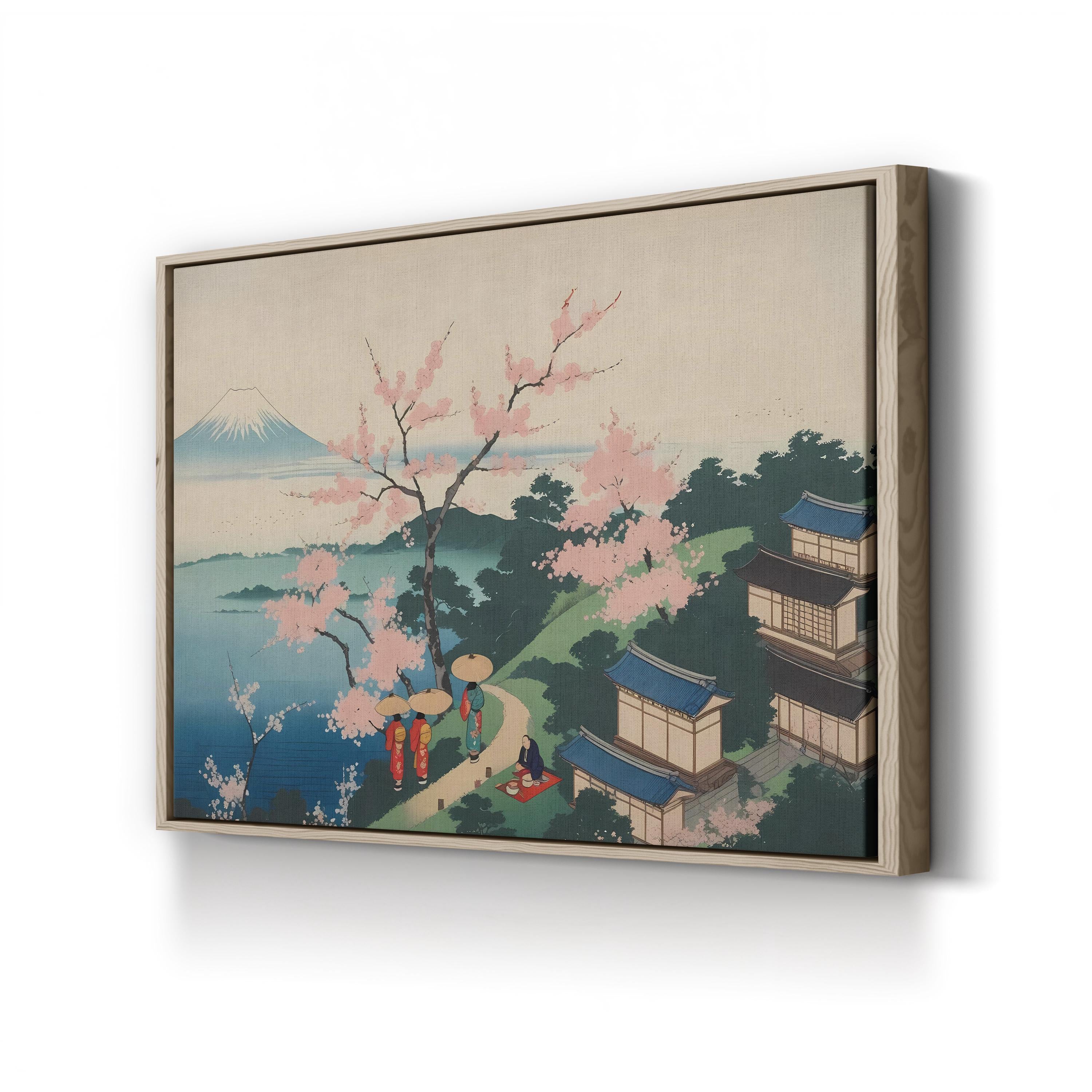 Cherry Blossom Landscape with Mount Fuji Wall Art by Katsushika Hokusai