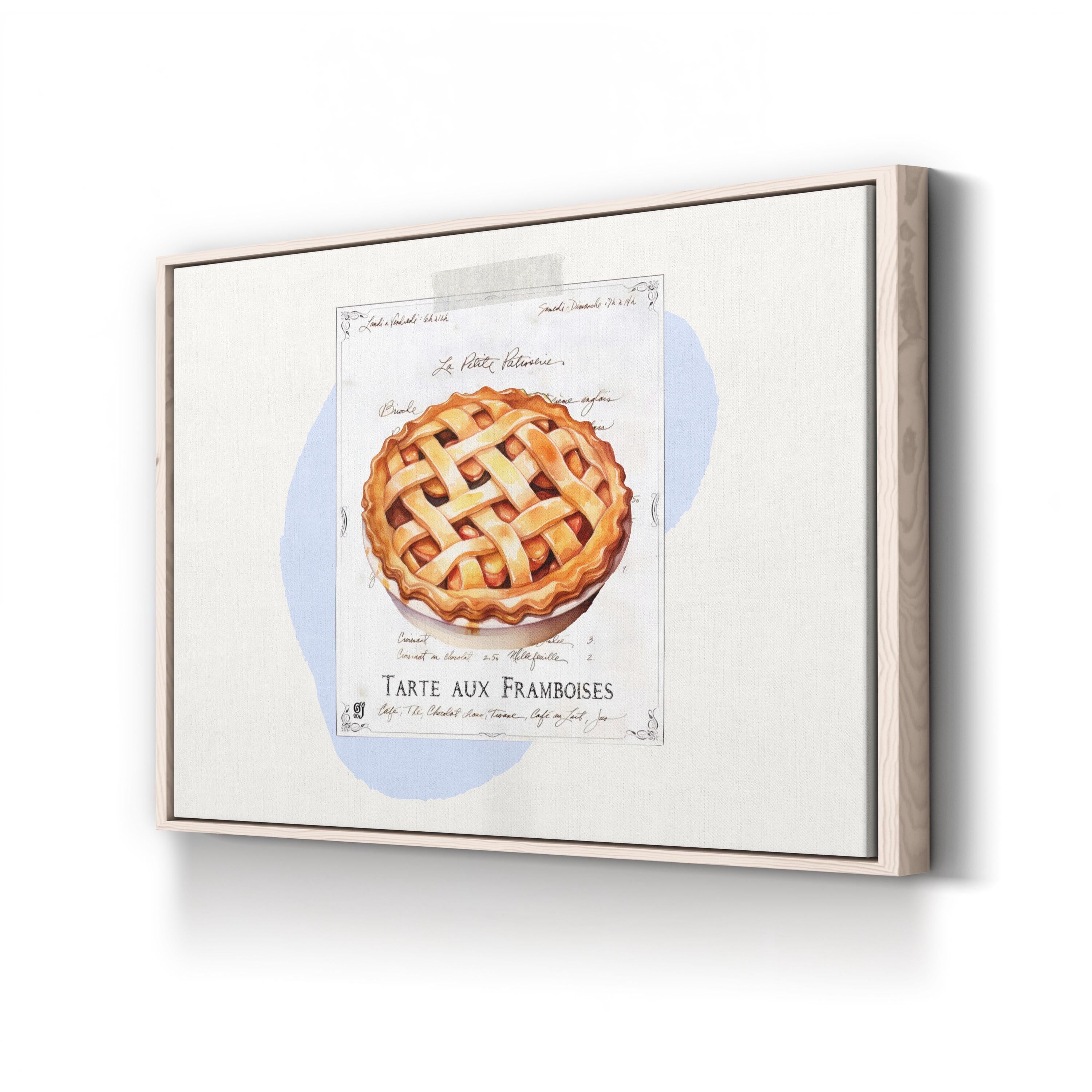 Vintage French Raspberry Bakery Pastry Illustration Wall Art