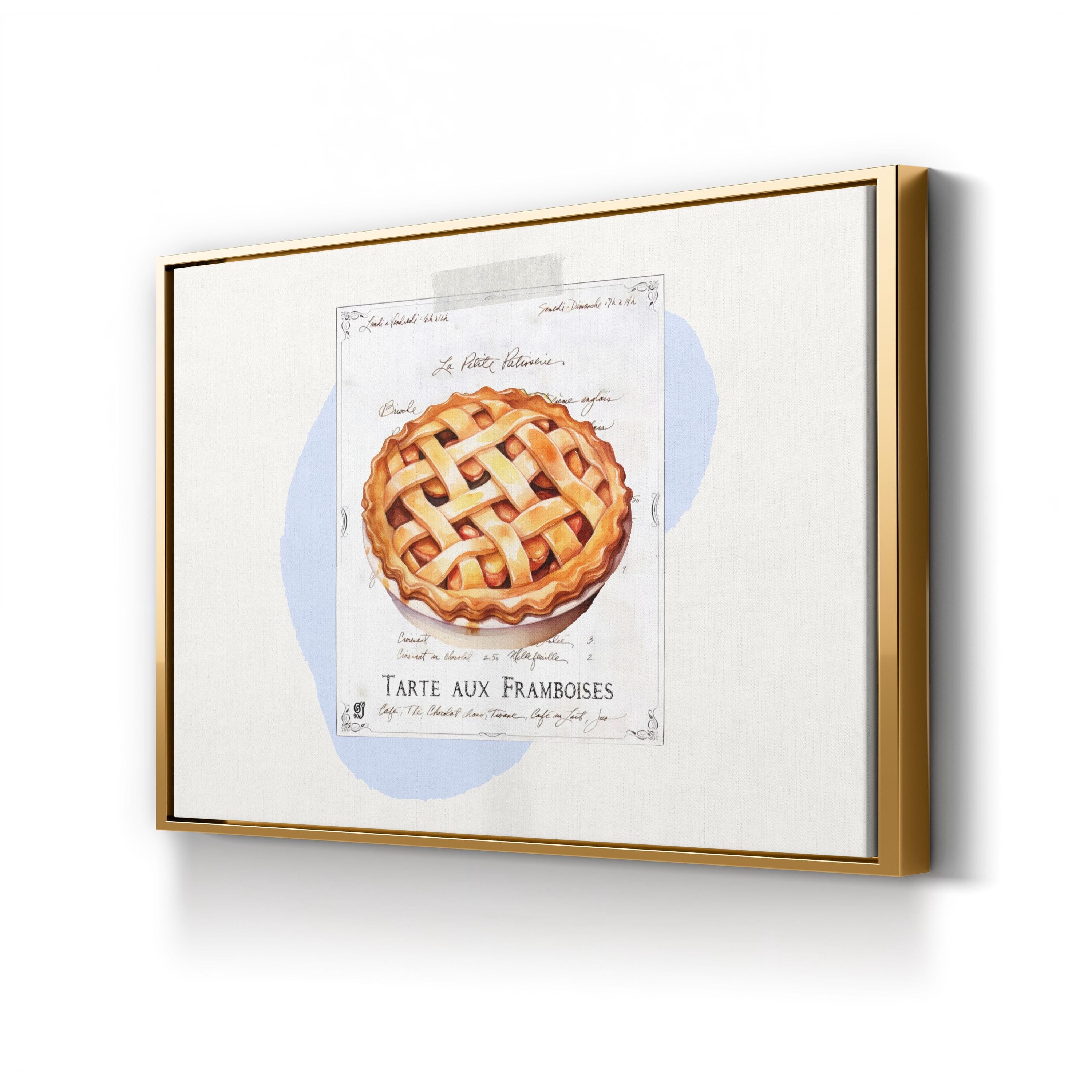 Vintage French Raspberry Bakery Pastry Illustration Wall Art