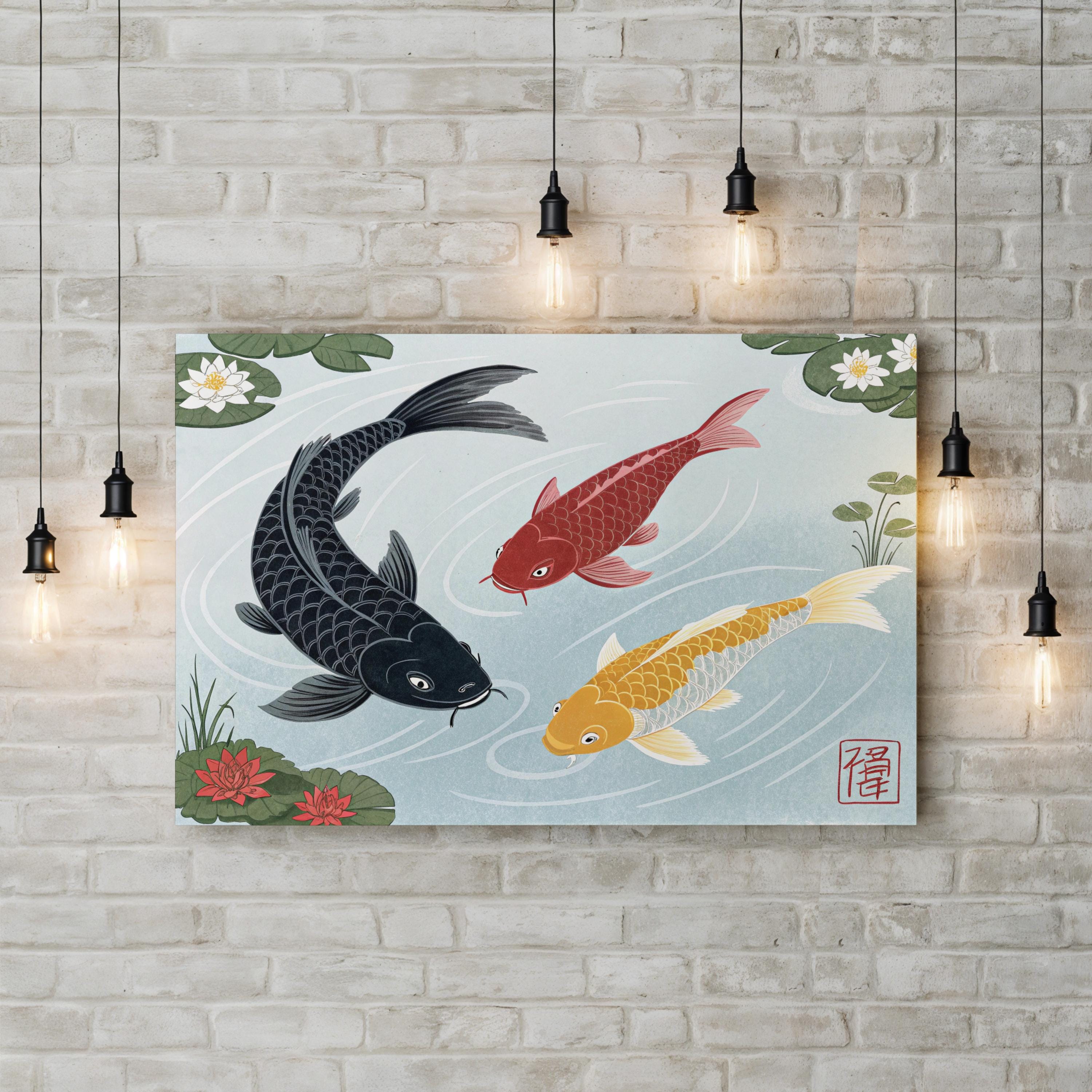 Japanese Koi Fish Wall Art