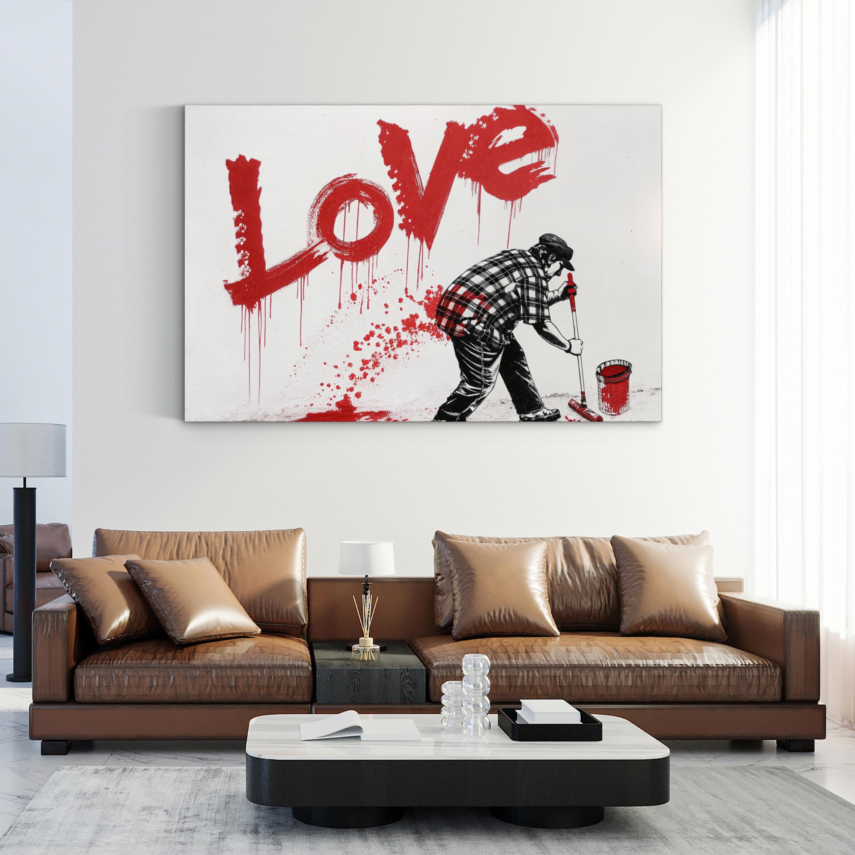 Urban Street Pop Graffiti Banksy Style LOVE Graffiti Canvas Art