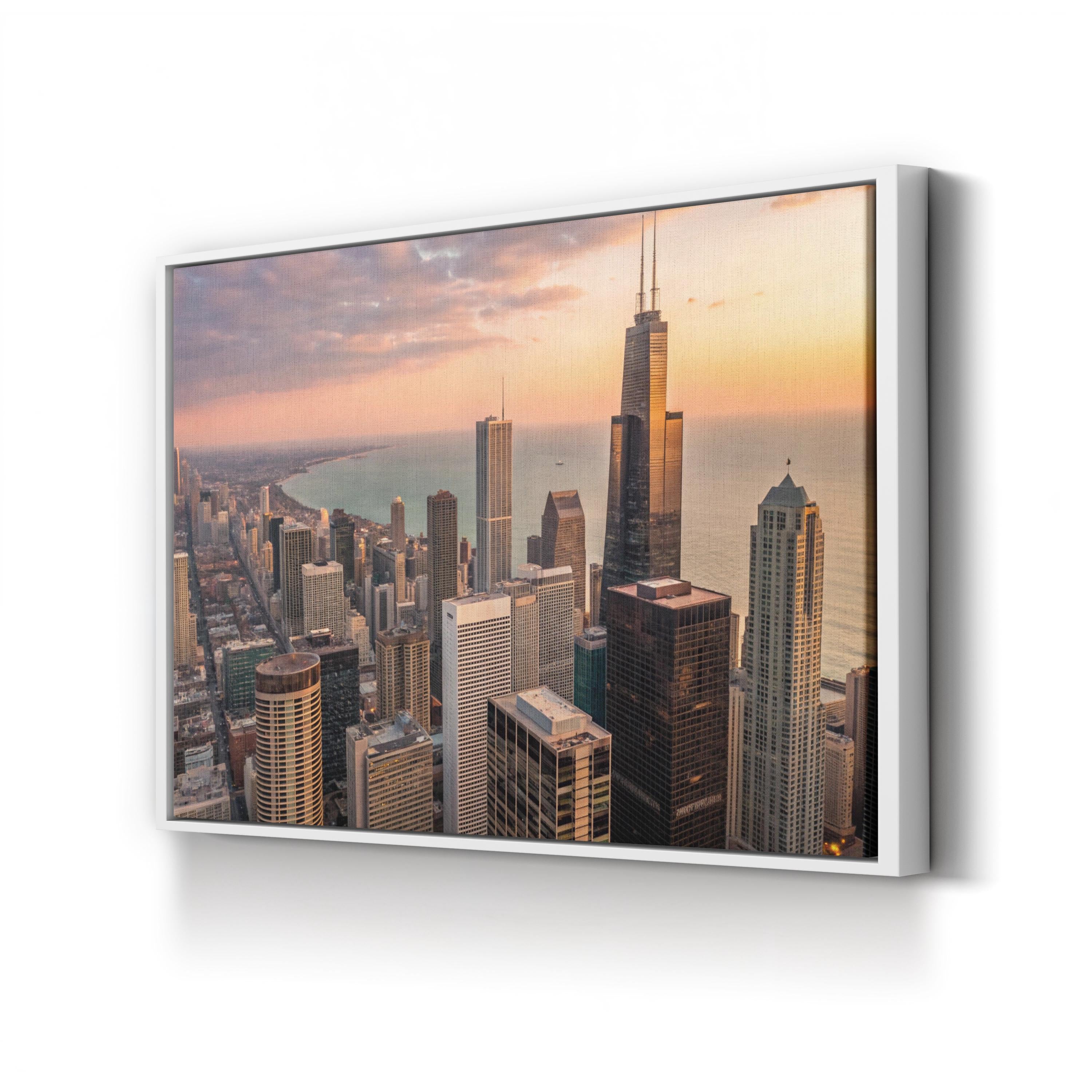 Chicago Skyline Aerial Cityscape Wall Art