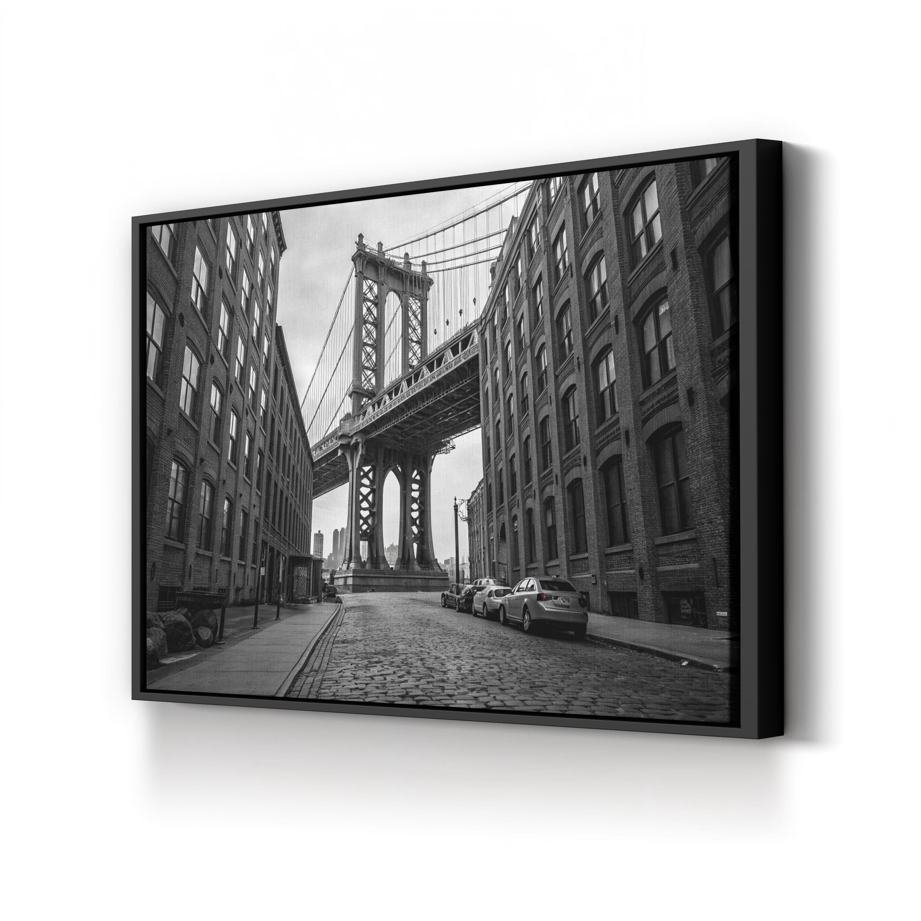 Black and White Brooklyn Bridge New York City Iconic Landmark Wall Art