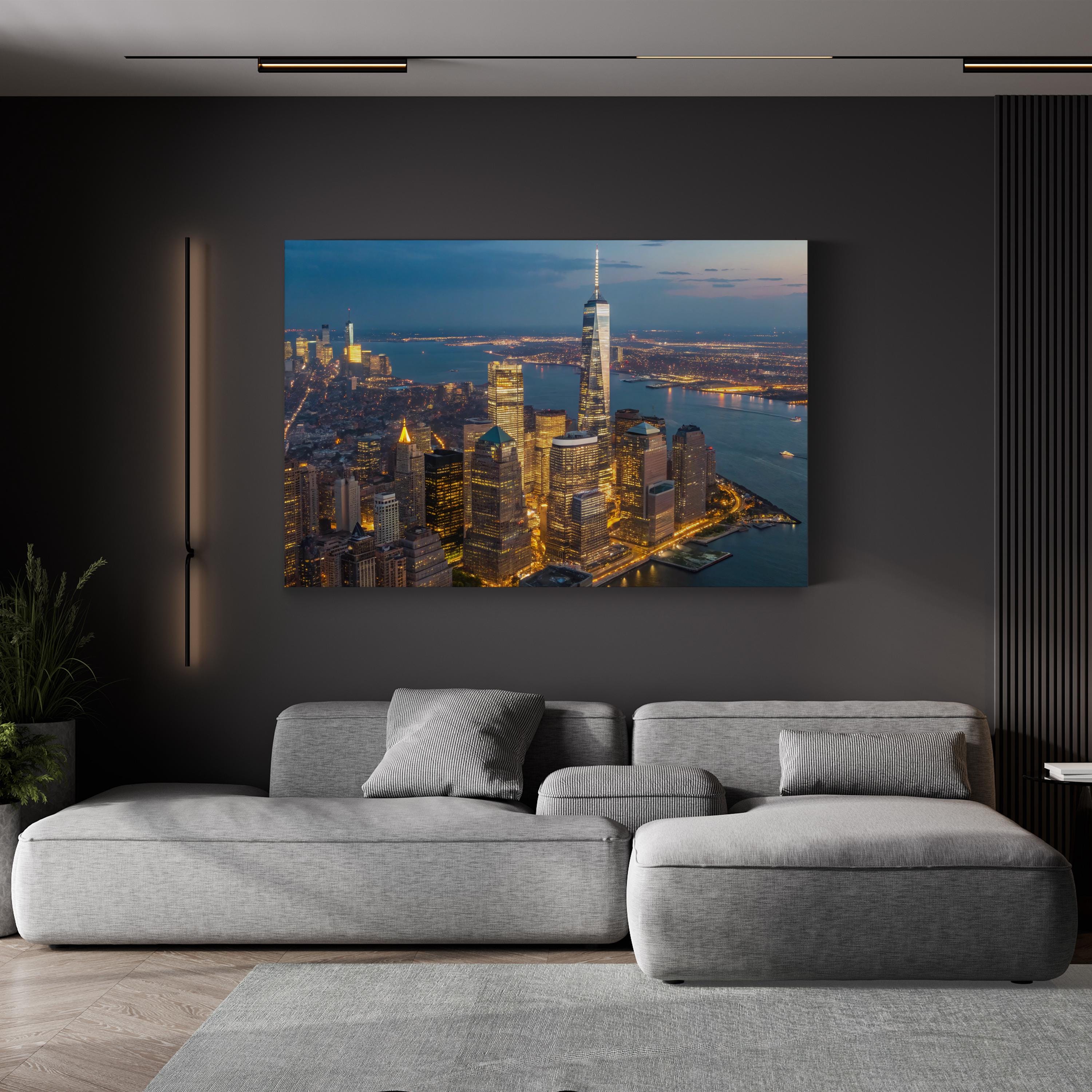 NYC Skyline Canvas Print | Manhattan Night Skyline, New York City Wall Art