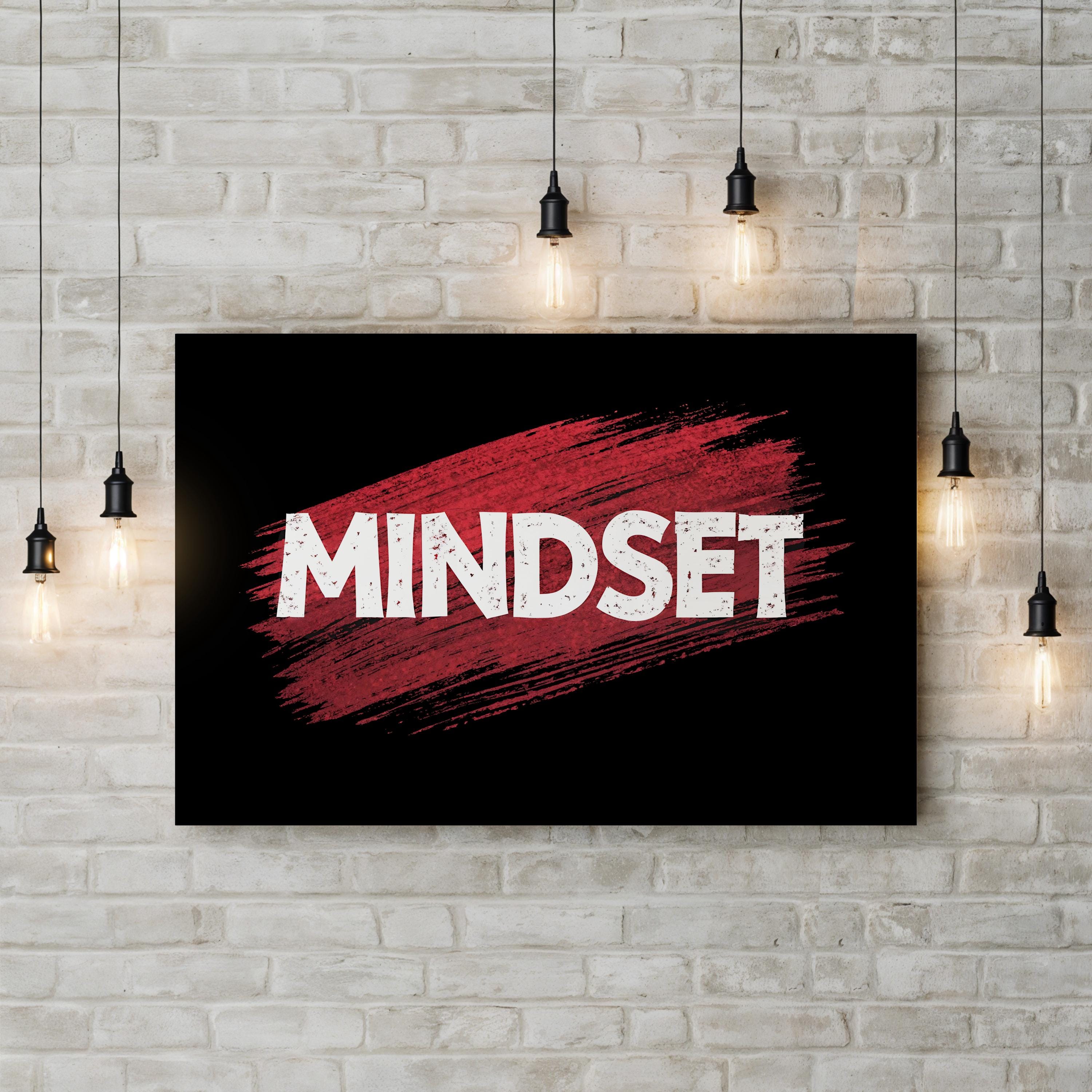 Mindset Motivational Canvas Wall Art | Bold Typography Inspirational Quote