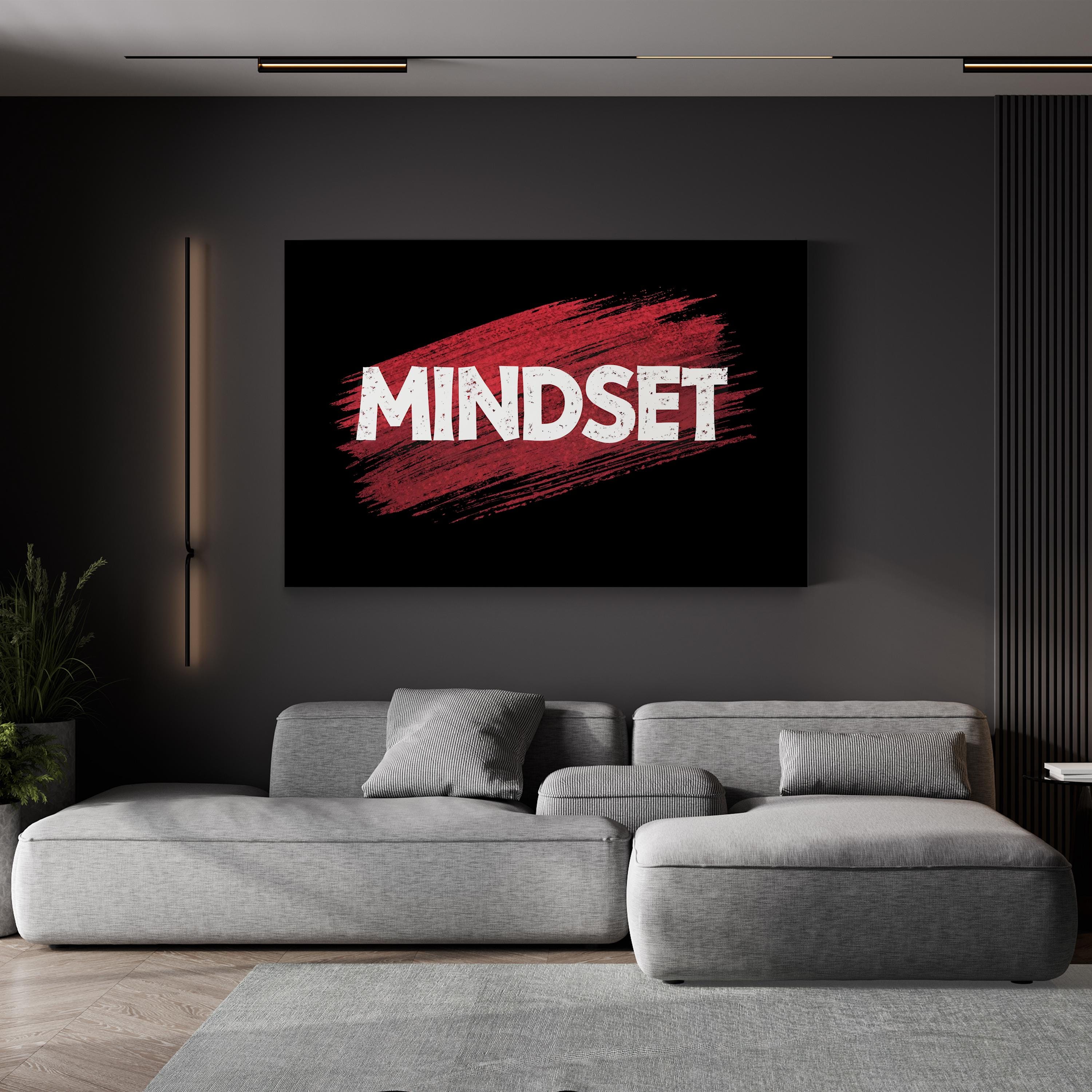 Mindset Motivational Canvas Wall Art | Bold Typography Inspirational Quote