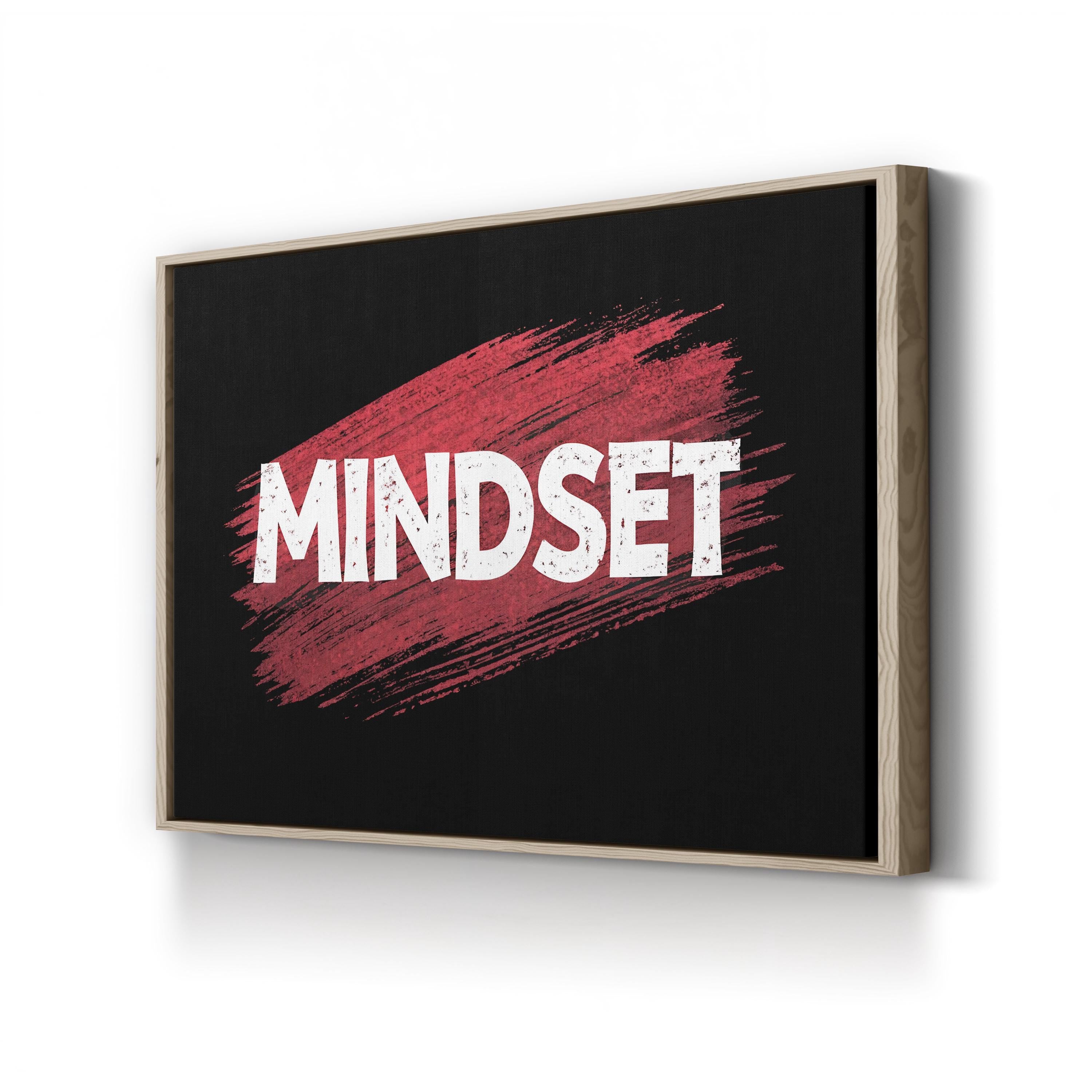 Mindset Motivational Canvas Wall Art | Bold Typography Inspirational Quote