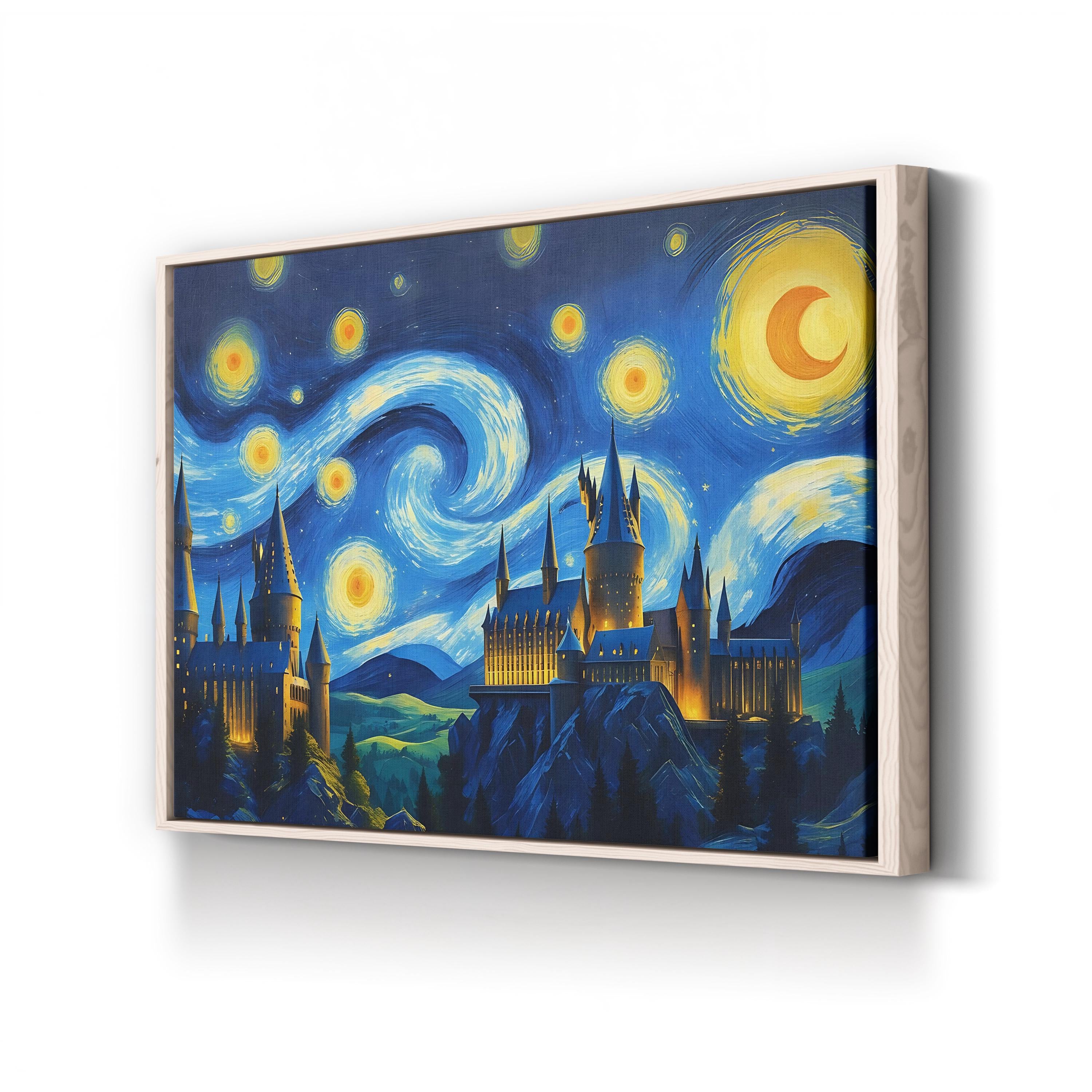 Van Gogh Castle Canvas Print: Starry Night Style Home Decor