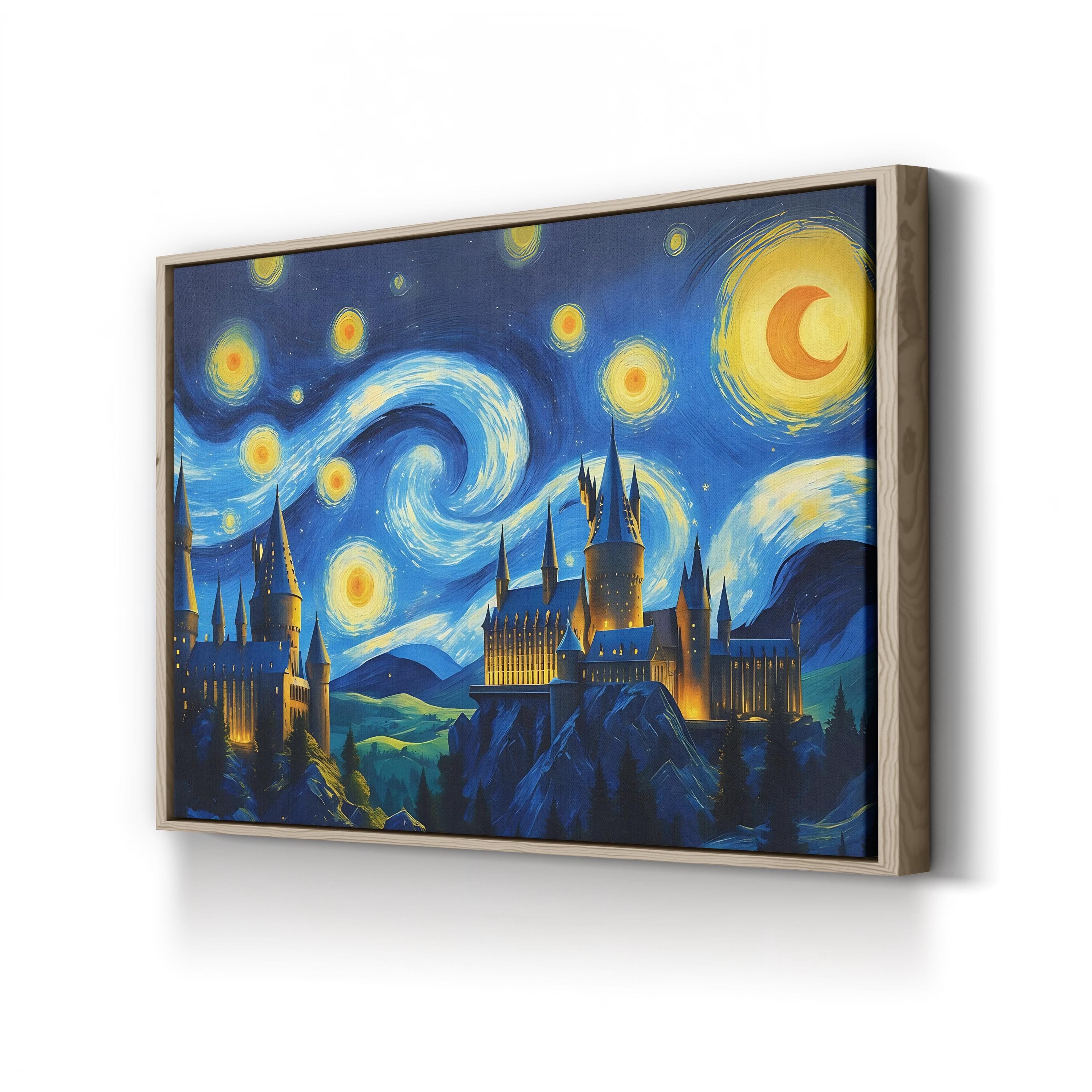 Van Gogh Castle Canvas Print: Starry Night Style Home Decor