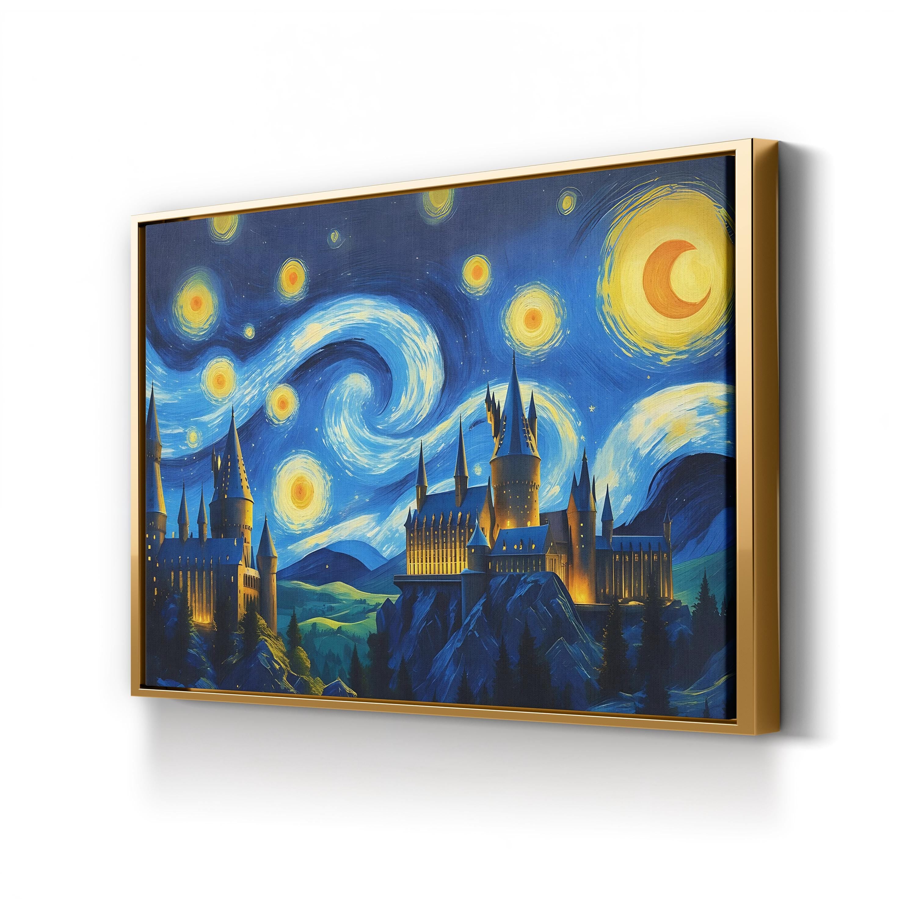 Van Gogh Castle Canvas Print: Starry Night Style Home Decor