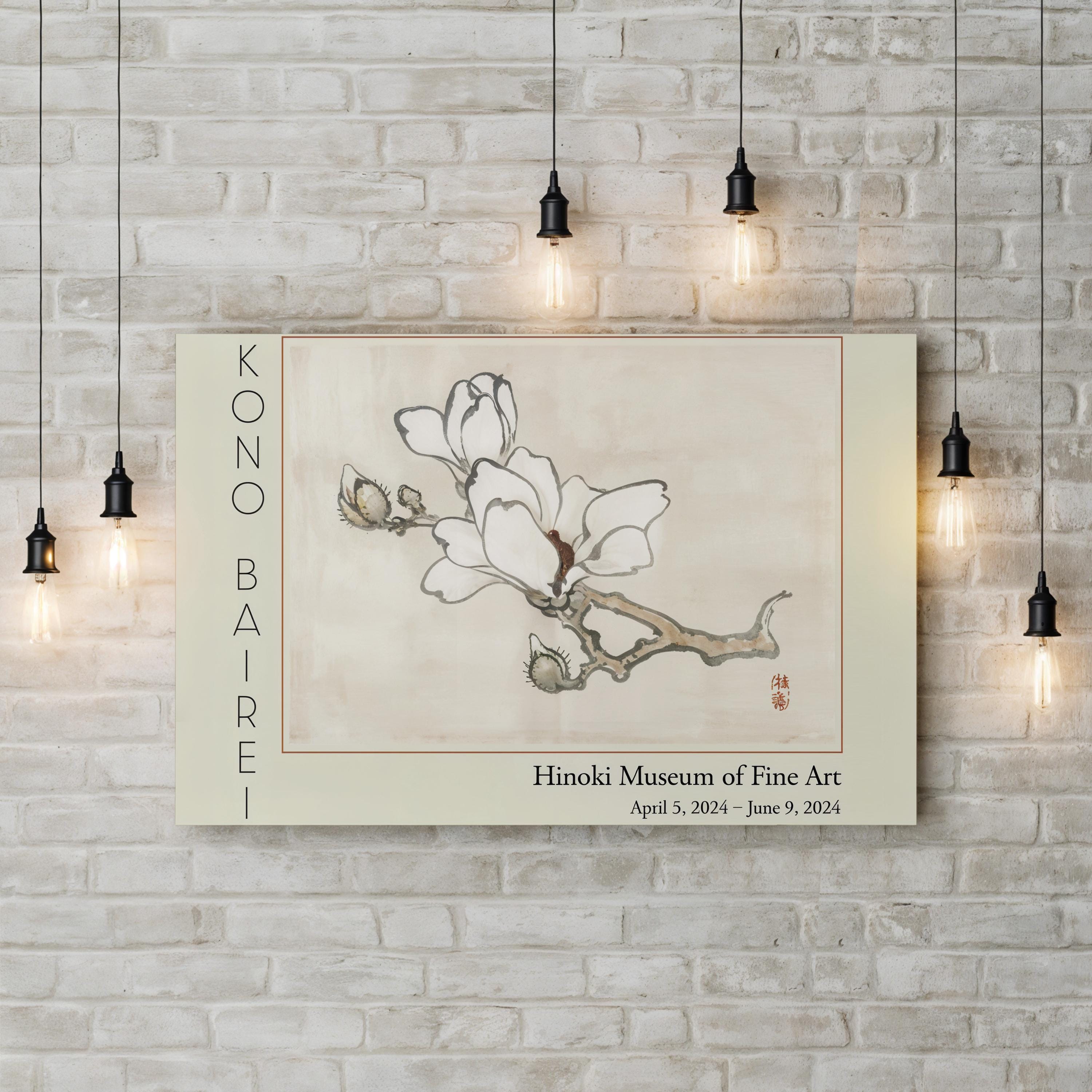 Barei Exhibition Flowers III Wall Art by Kōno Bairei – Vintage Japanese Botanical Canvas Print
