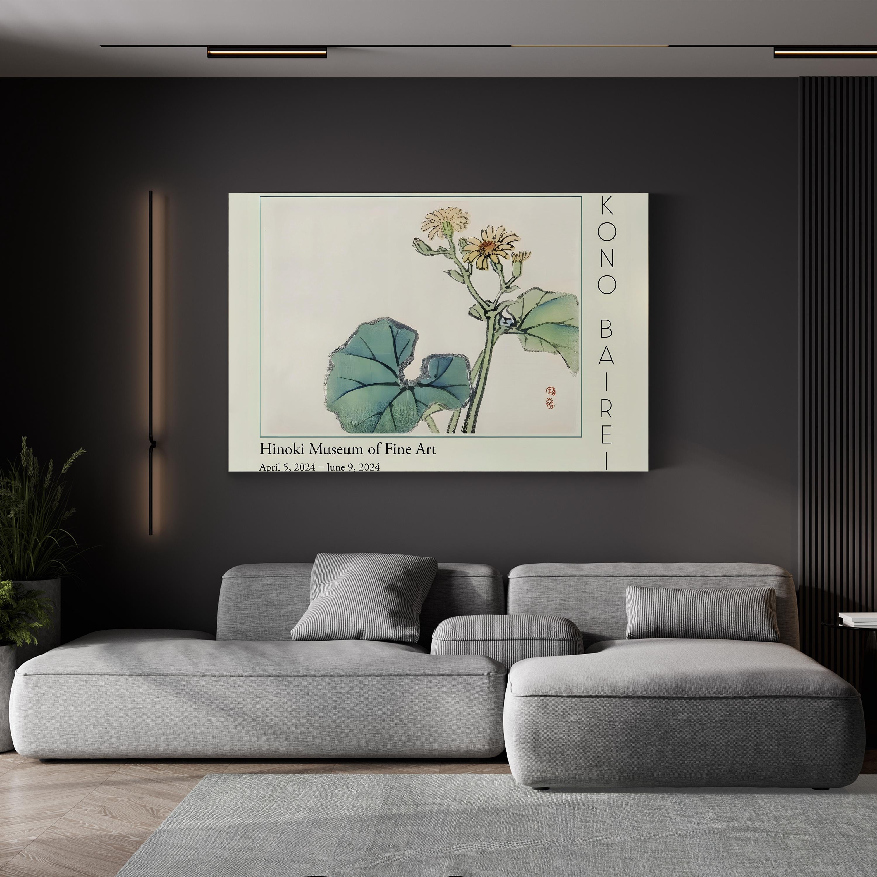 Barei Exhibition Flowers IV Wall Art by Kōno Bairei – Vintage Japanese Botanical Canvas Print